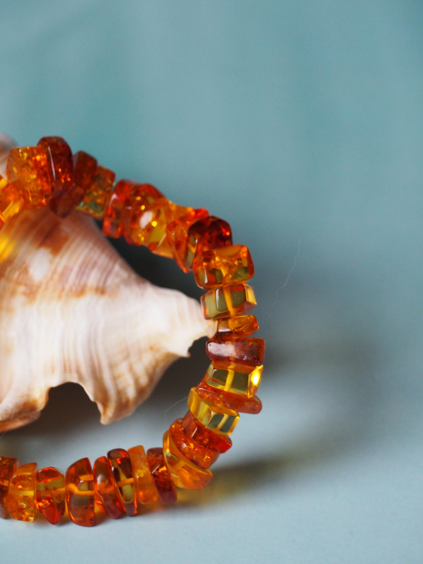 Cognac Amber Irregular Polished Bracelet