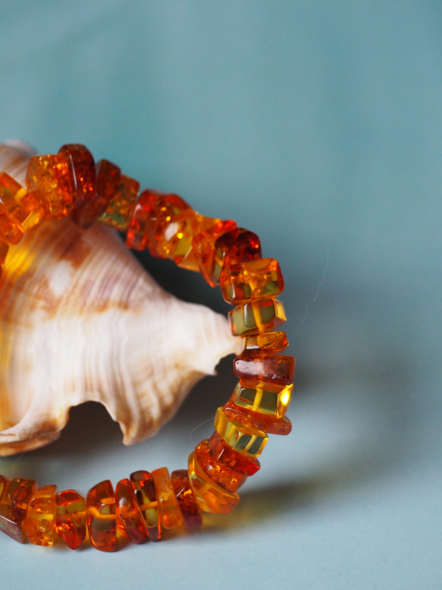 Cognac Amber Irregular Polished Bracelet