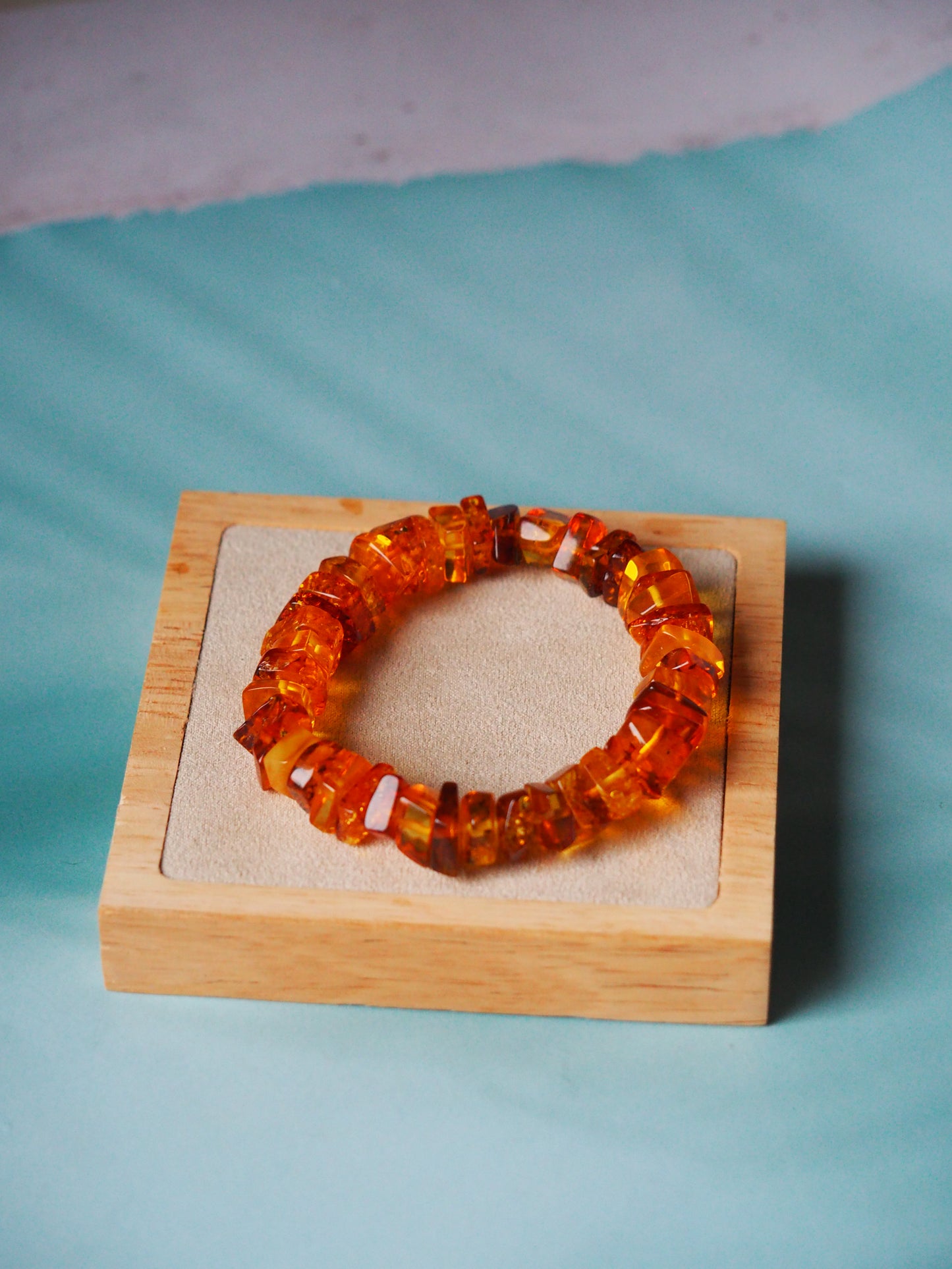 Cognac Amber Irregular Polished Bracelet
