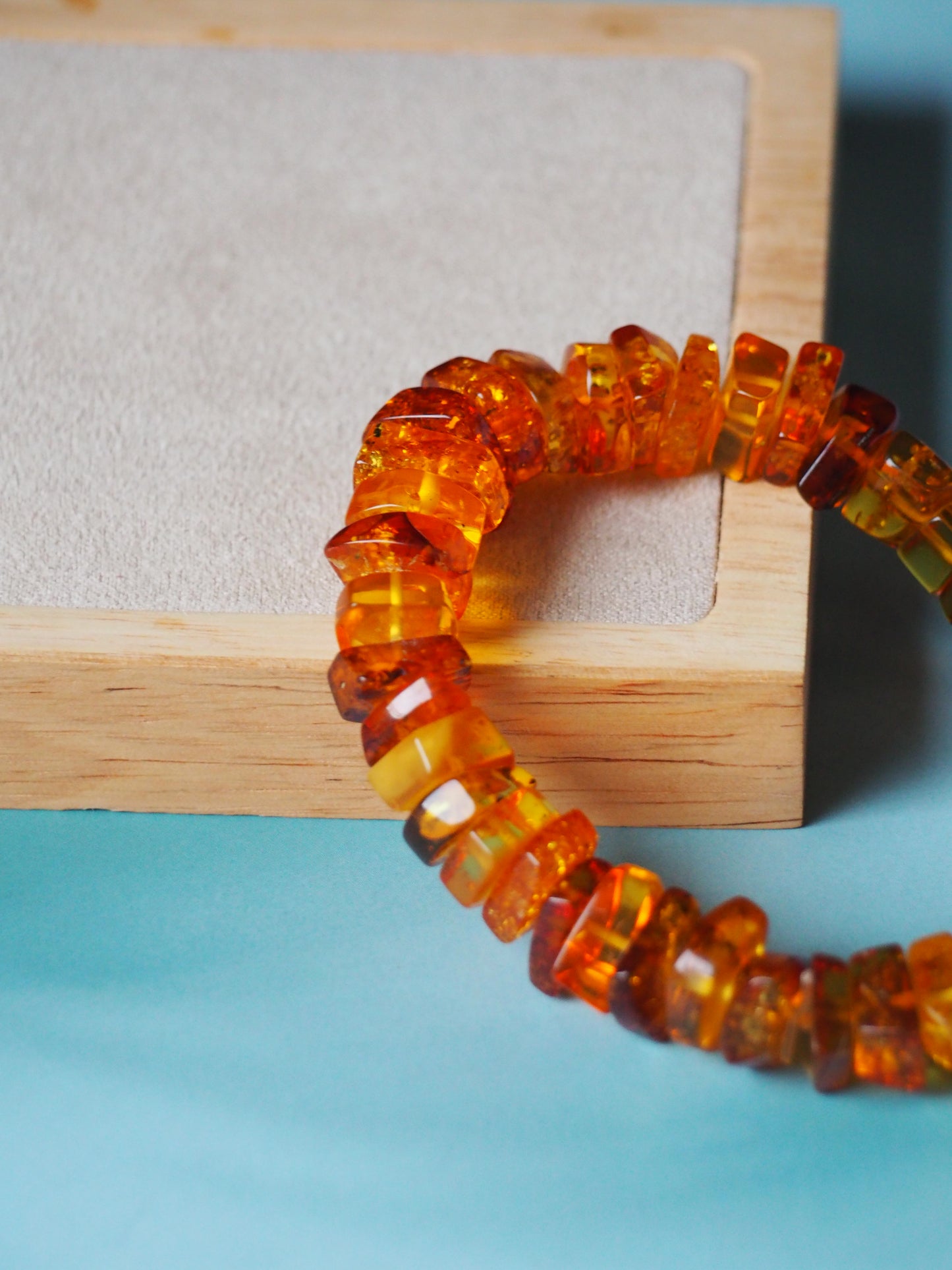 Cognac Amber Irregular Polished Bracelet