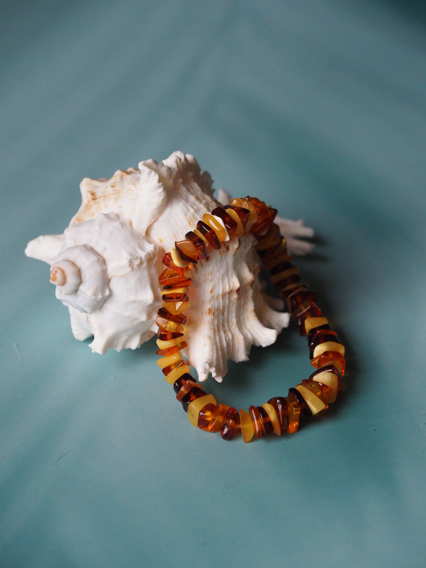 Multicolor Amber Irregular Polished Bracelet