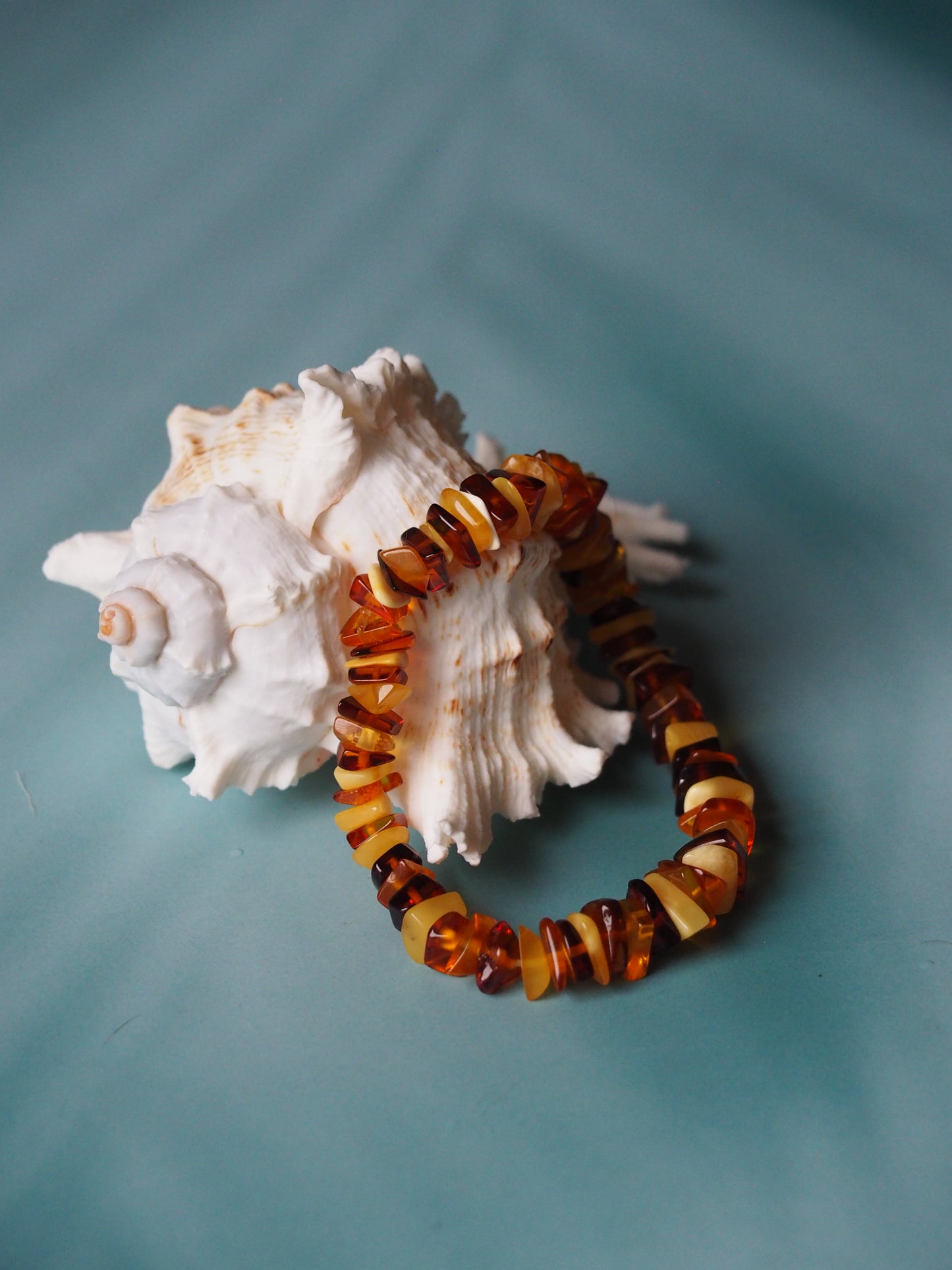 Multicolor Amber Irregular Polished Bracelet