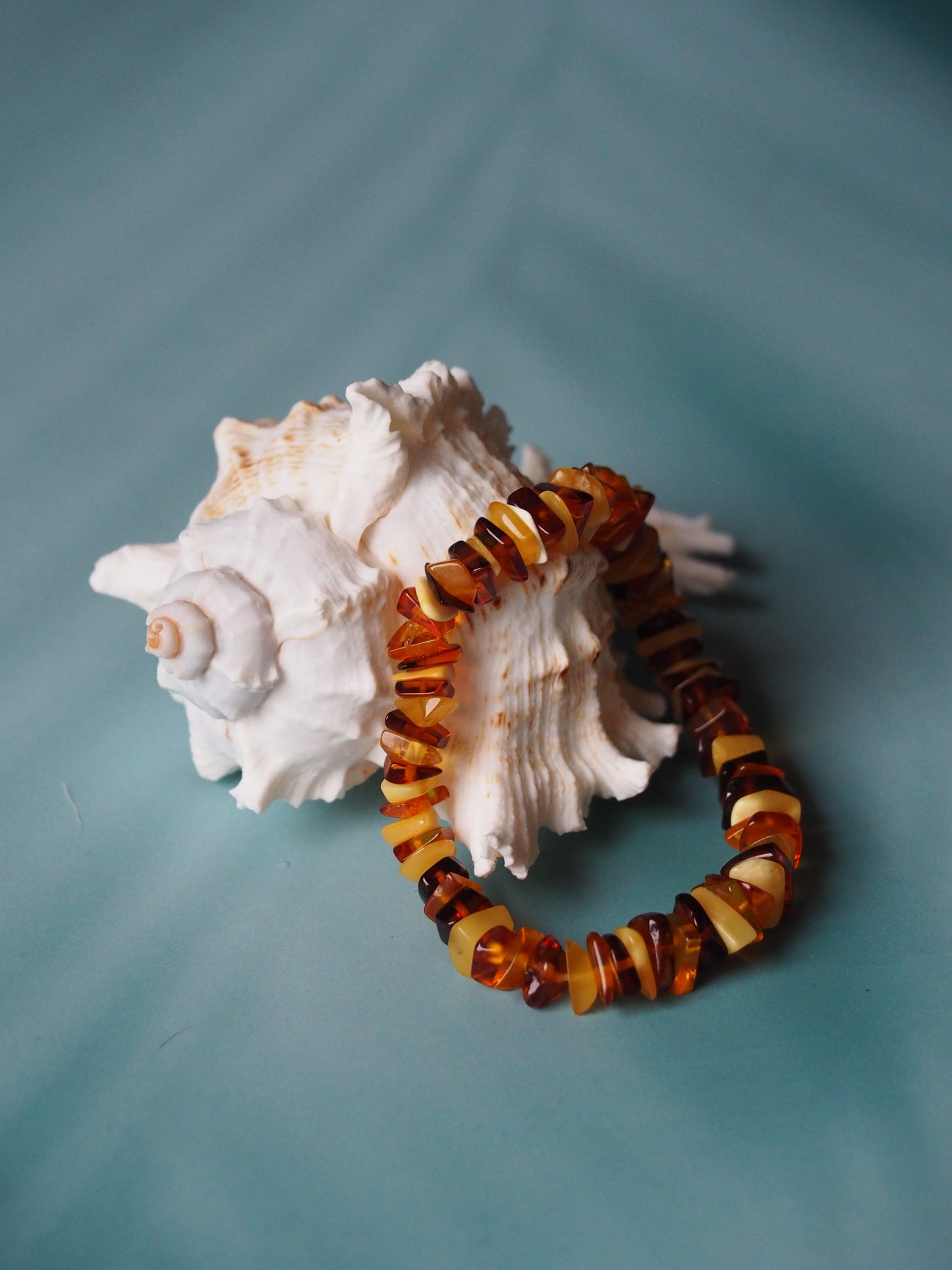 Multicolor Amber Irregular Polished Bracelet