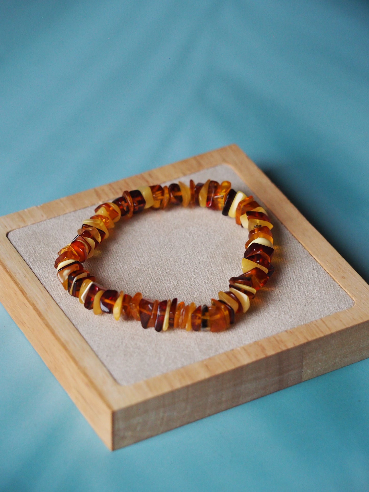 Multicolor Amber Irregular Polished Bracelet