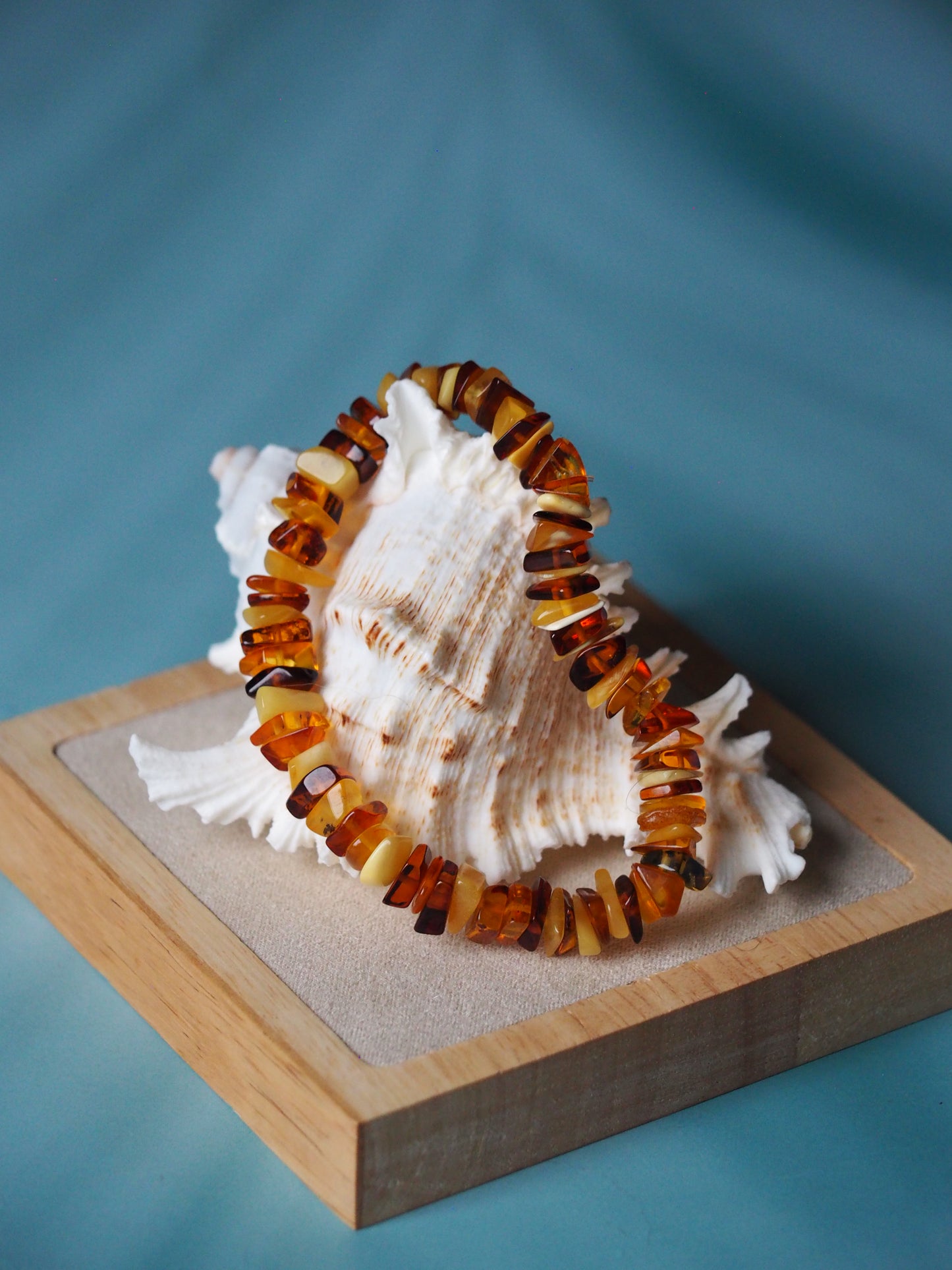 Multicolor Amber Irregular Polished Bracelet