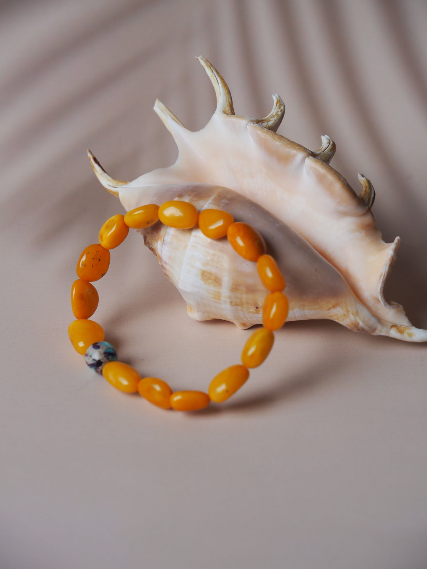 Natural Old German Amber/ Butterscotch Amber with Purple-Blue Imperial Jasper