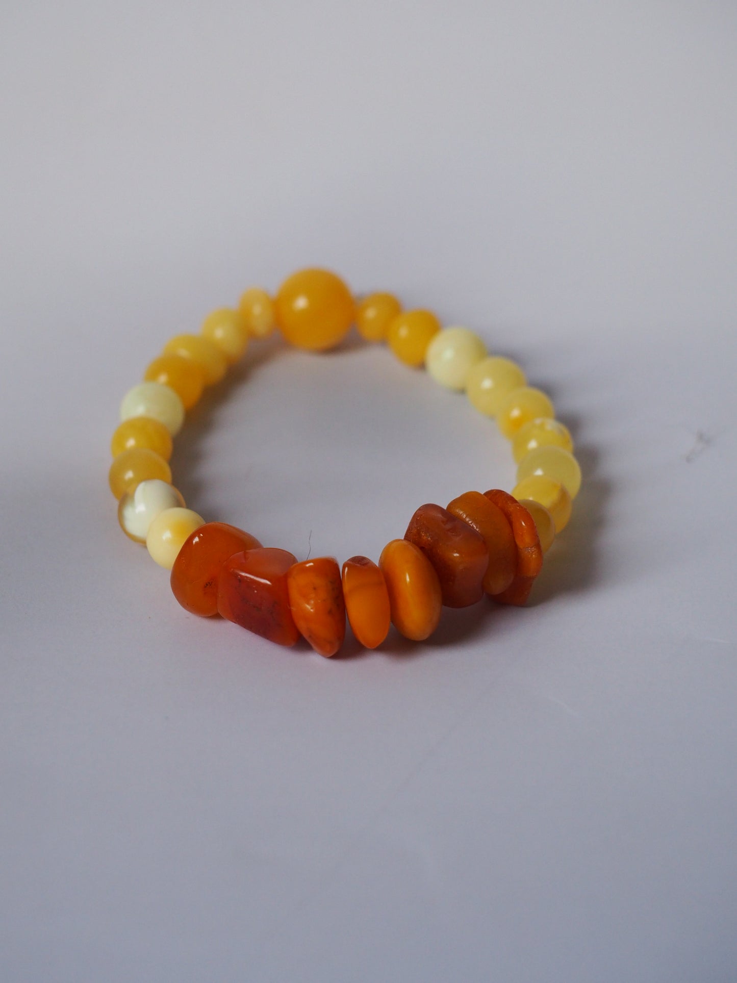 Old German Amber x Royal White Amber x Milk Amber Irregular Bracelet