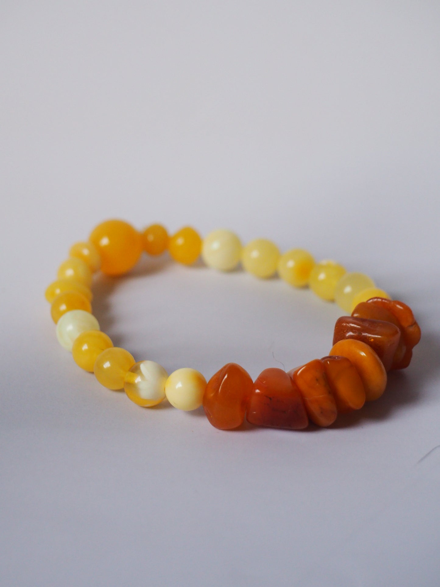 Old German Amber x Royal White Amber x Milk Amber Irregular Bracelet