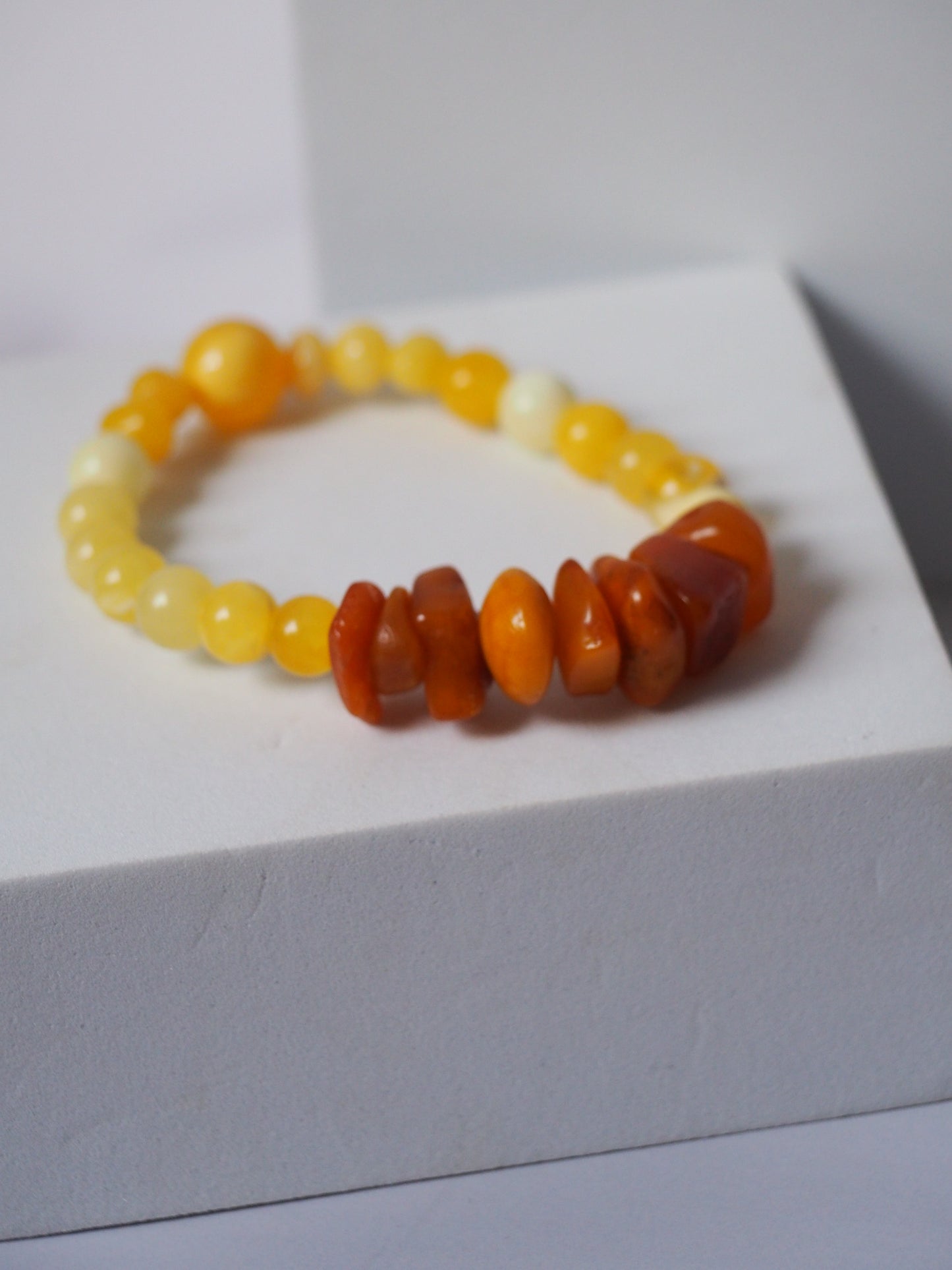Old German Amber x Royal White Amber x Milk Amber Irregular Bracelet