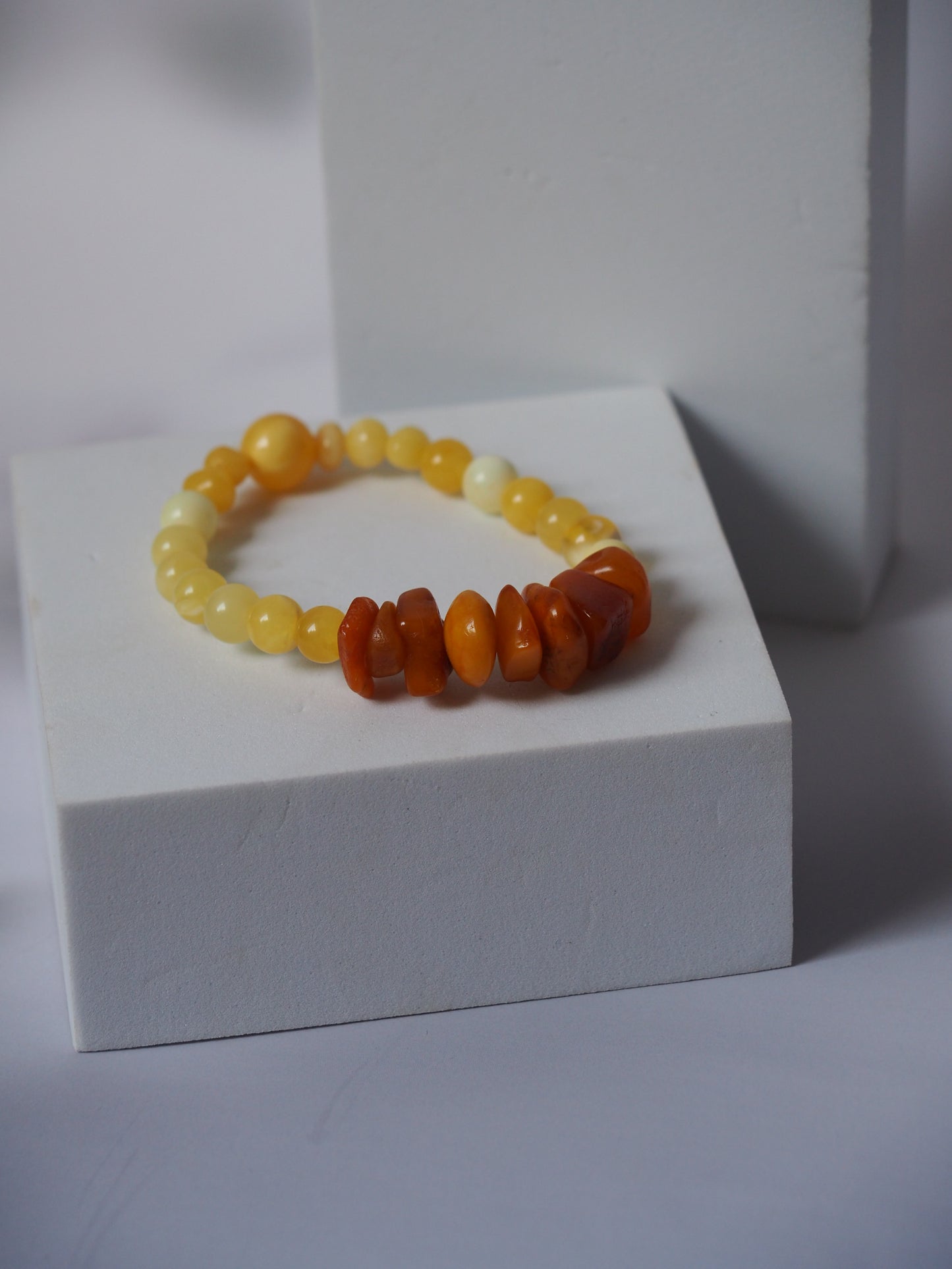 Old German Amber x Royal White Amber x Milk Amber Irregular Bracelet