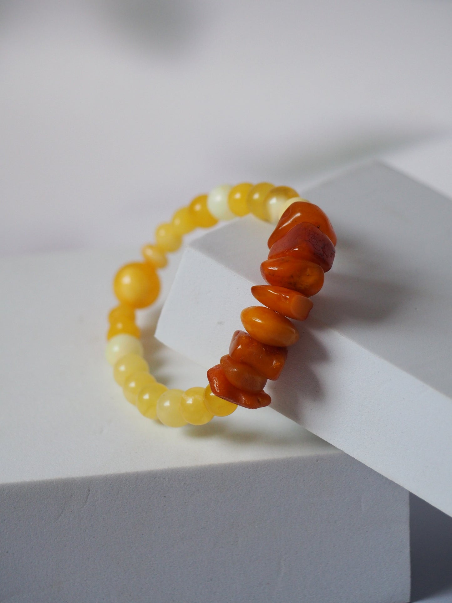 Old German Amber x Royal White Amber x Milk Amber Irregular Bracelet