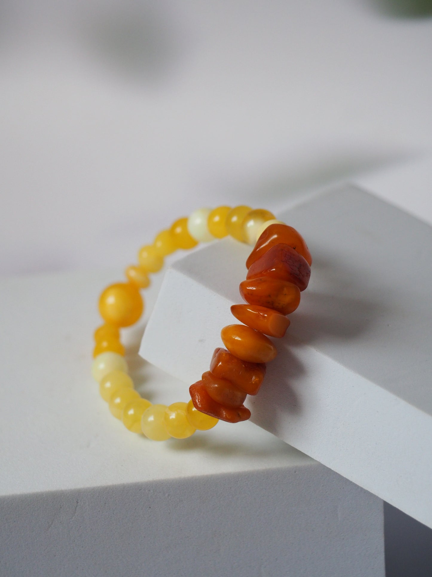 Old German Amber x Royal White Amber x Milk Amber Irregular Bracelet