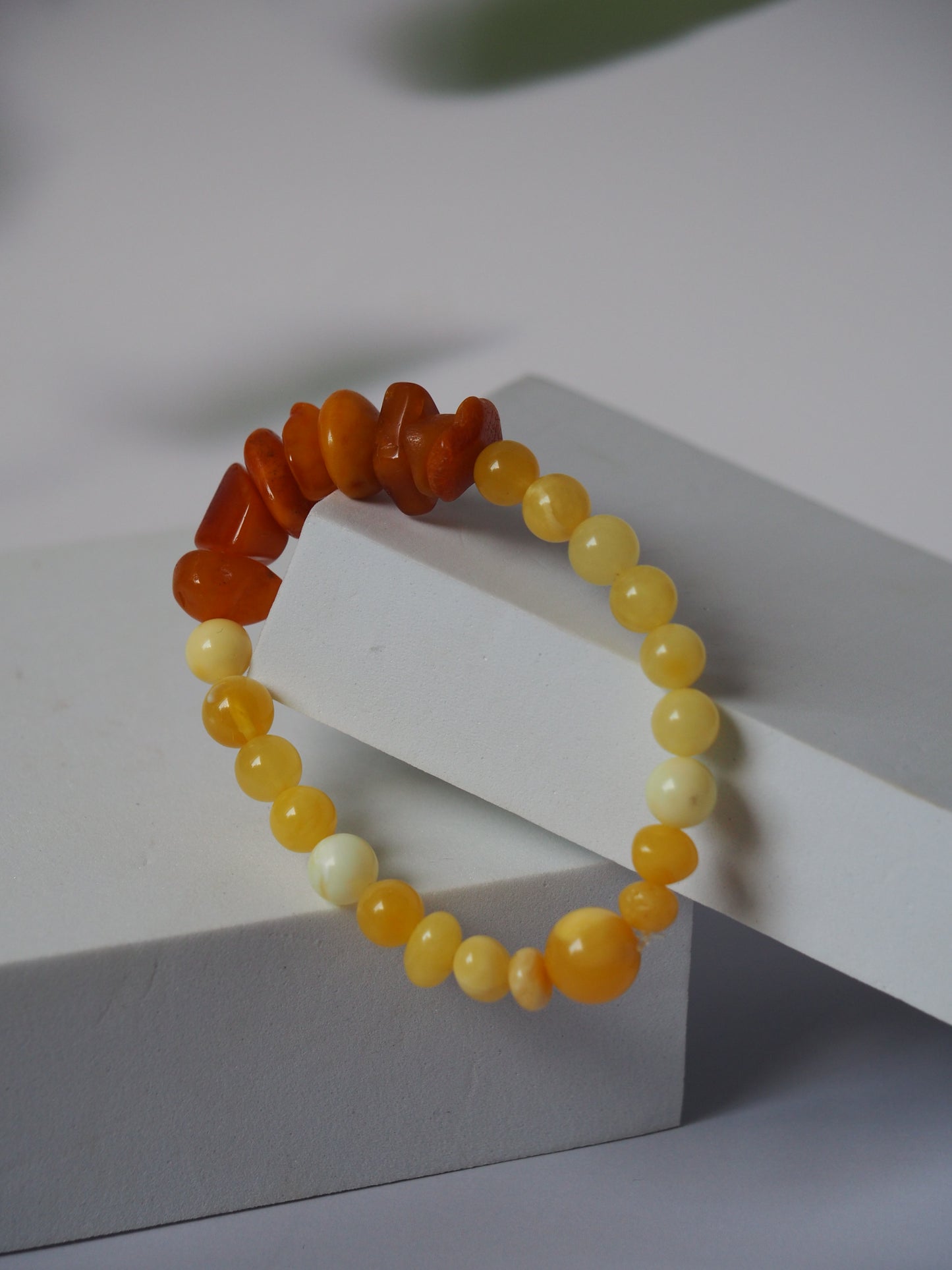 Old German Amber x Royal White Amber x Milk Amber Irregular Bracelet