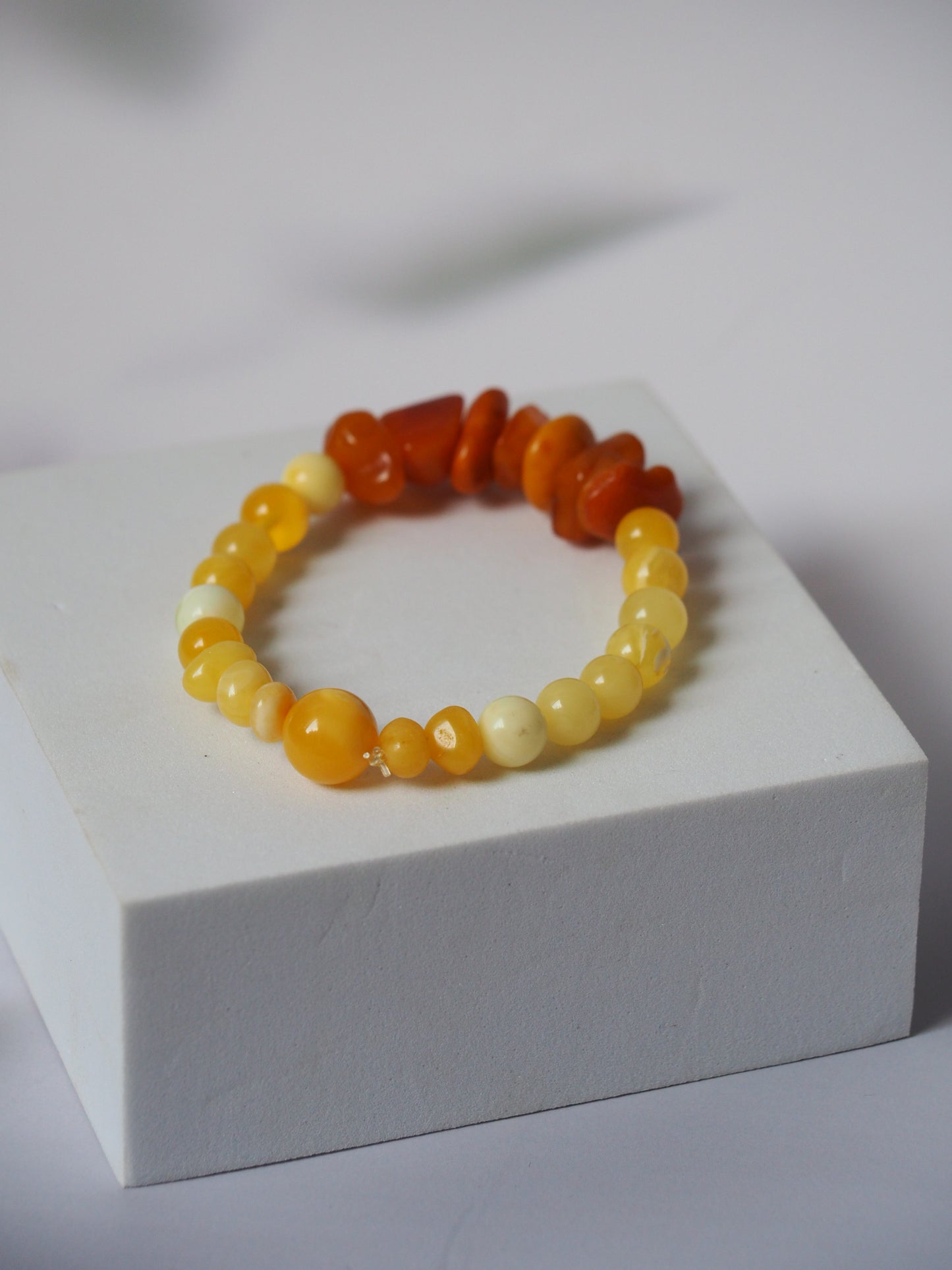 Old German Amber x Royal White Amber x Milk Amber Irregular Bracelet