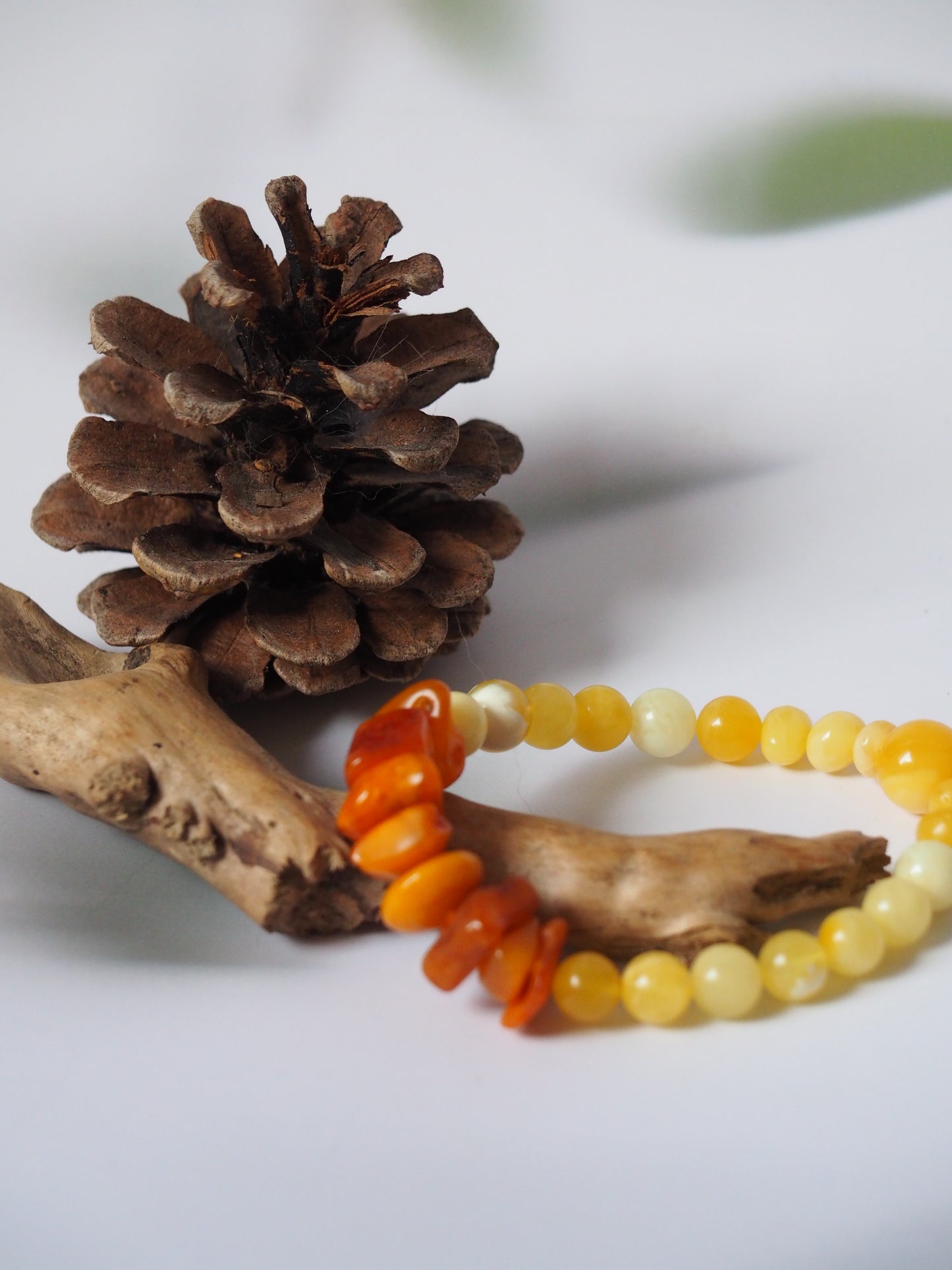 Old German Amber x Royal White Amber x Milk Amber Irregular Bracelet