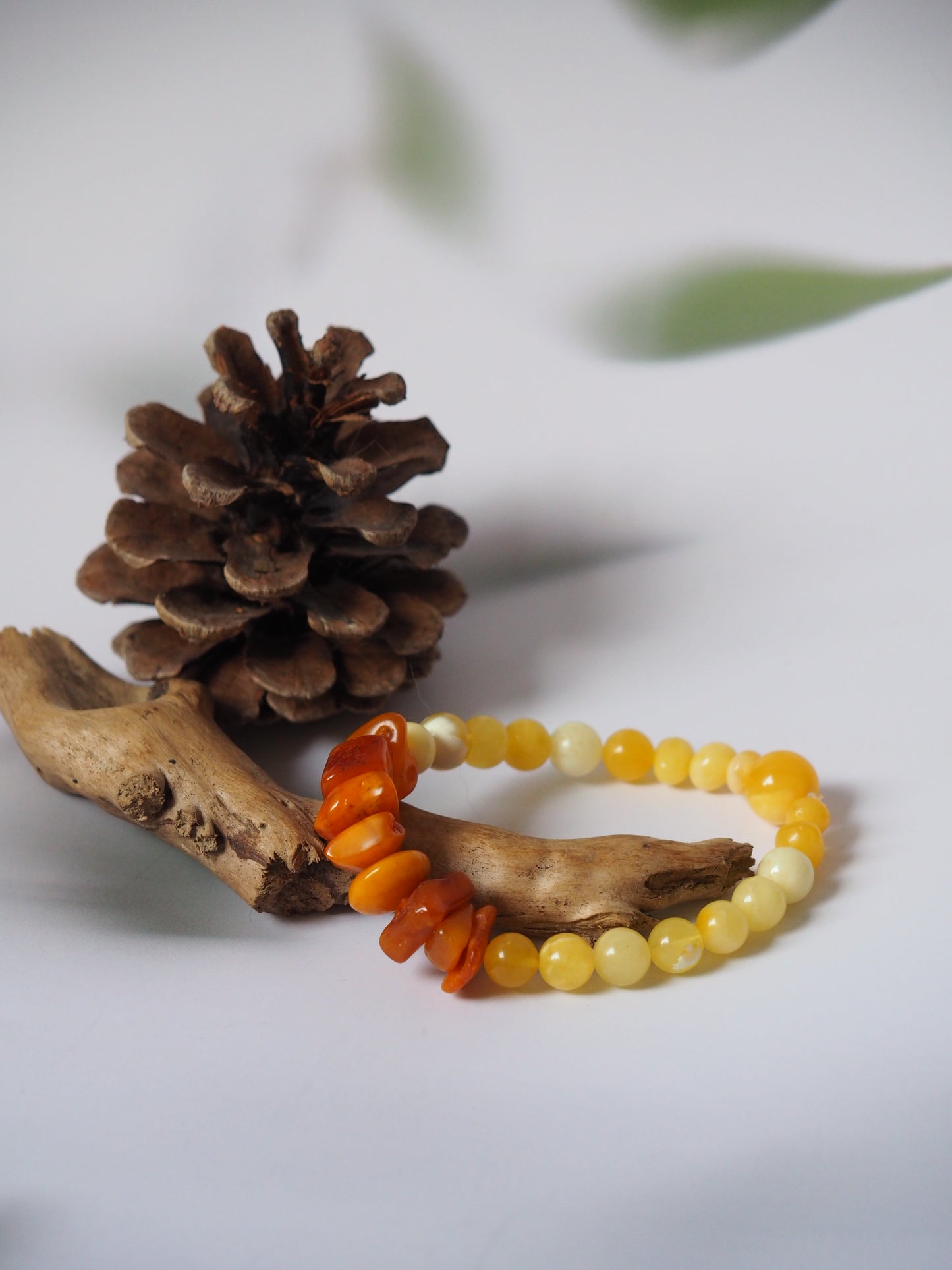Old German Amber x Royal White Amber x Milk Amber Irregular Bracelet
