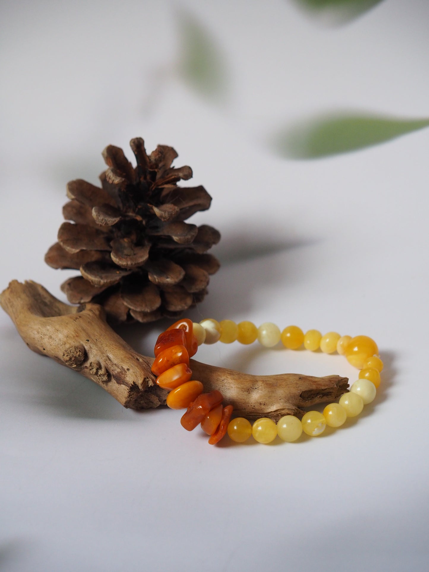Old German Amber x Royal White Amber x Milk Amber Irregular Bracelet