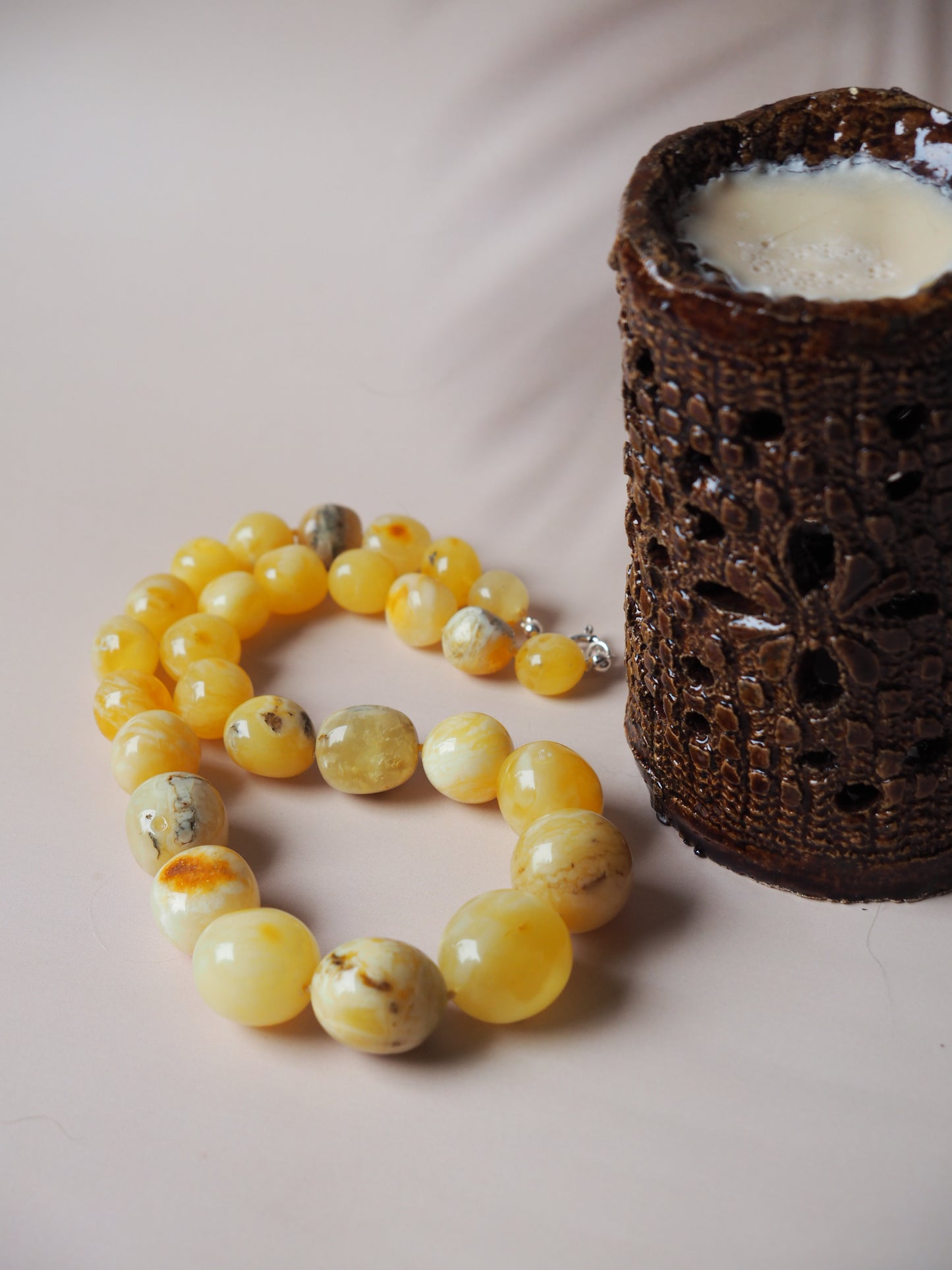 Big Unique Amber Necklace with Certificate