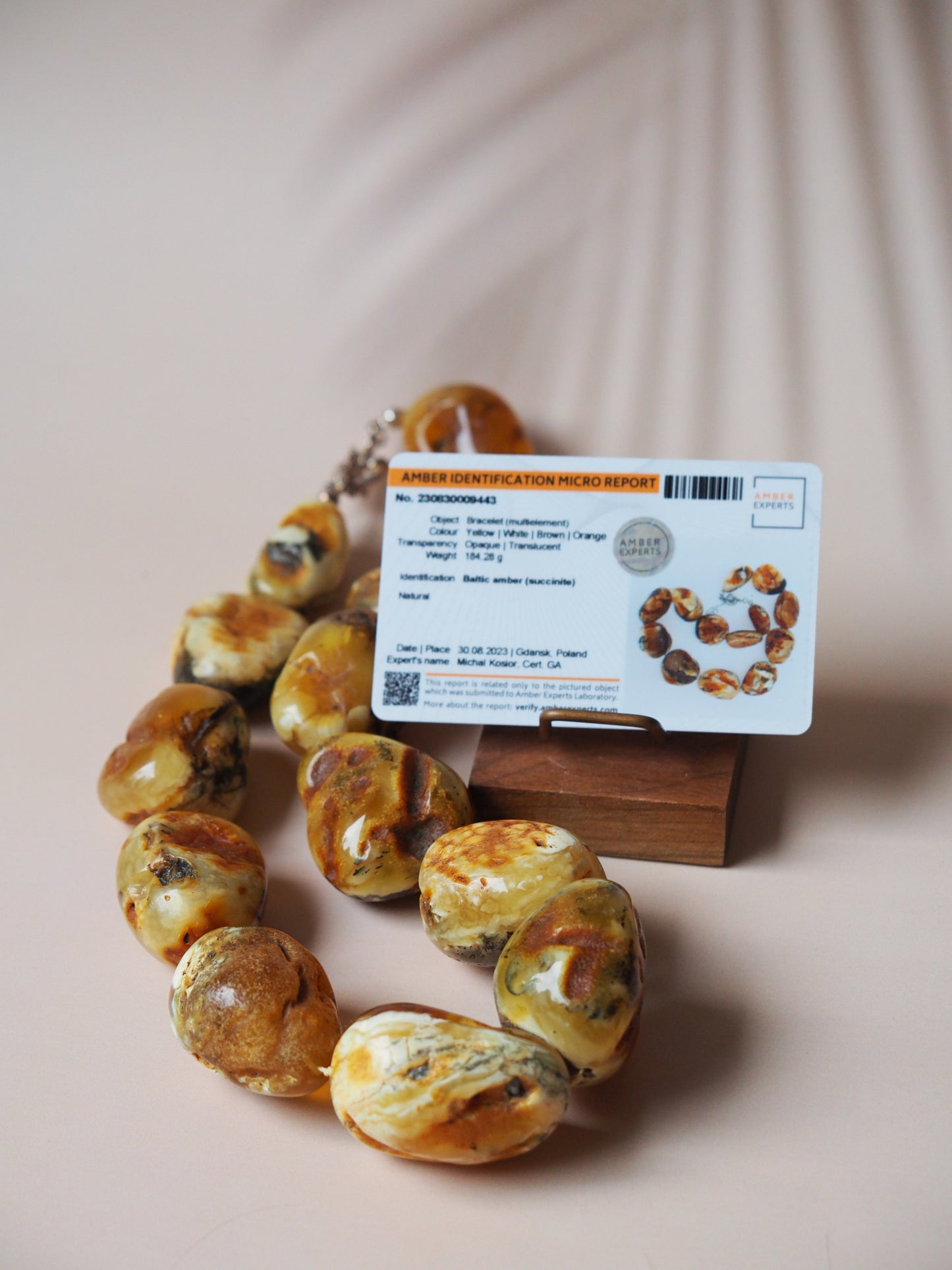 Huge and Unique Raw Amber Necklace from Private Collector from Poland 1970s with Certificate
