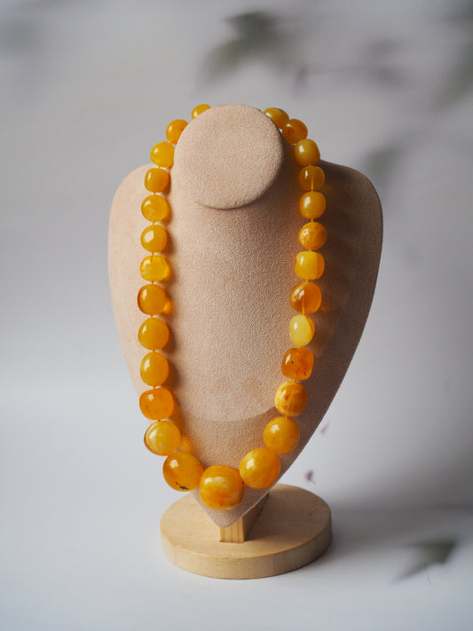 Huge Unique Honey Amber Necklace with Certificate