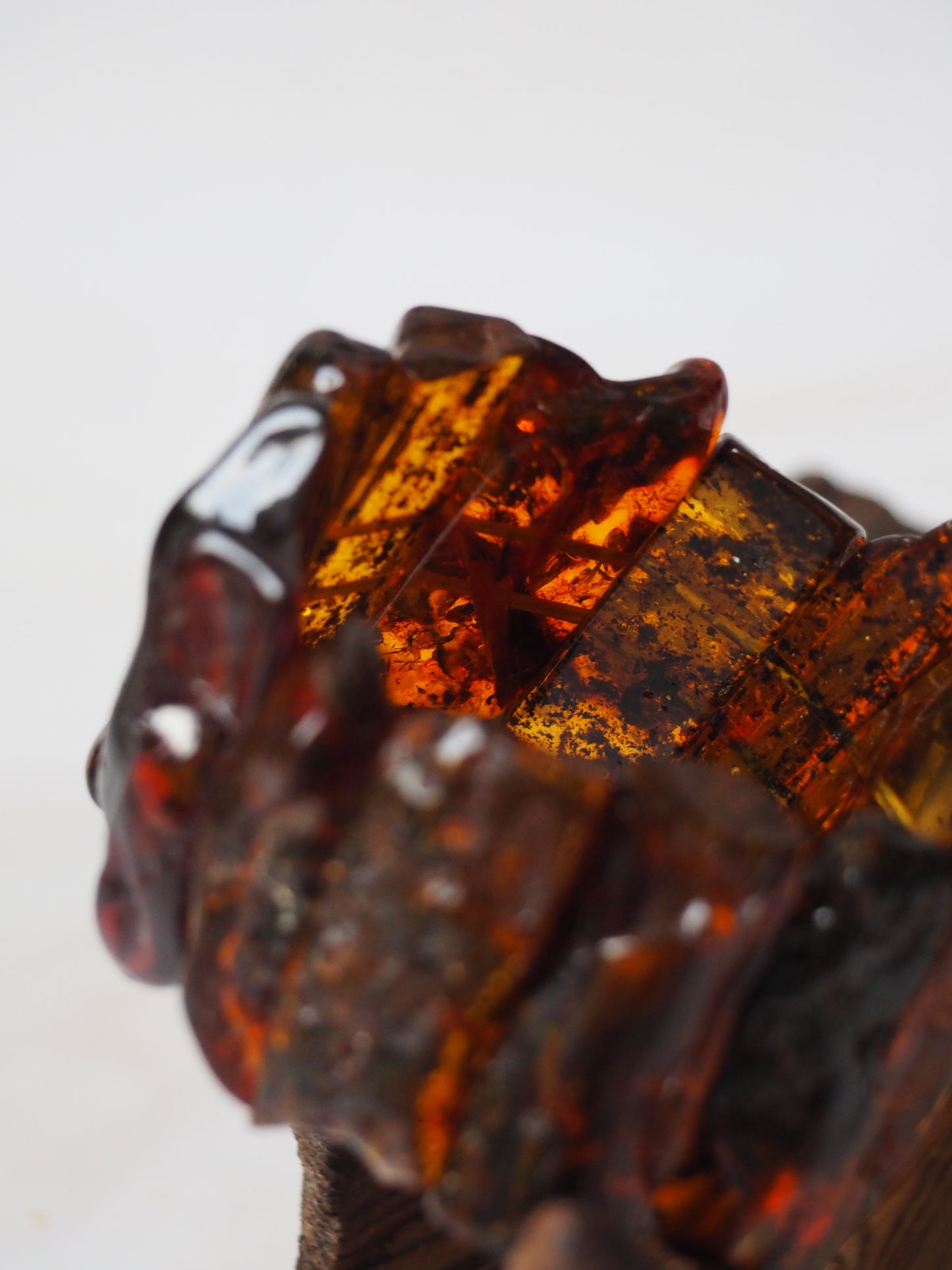 Big Unique Natural Raw Amber Irregular Pieces Bracelet 78,2g