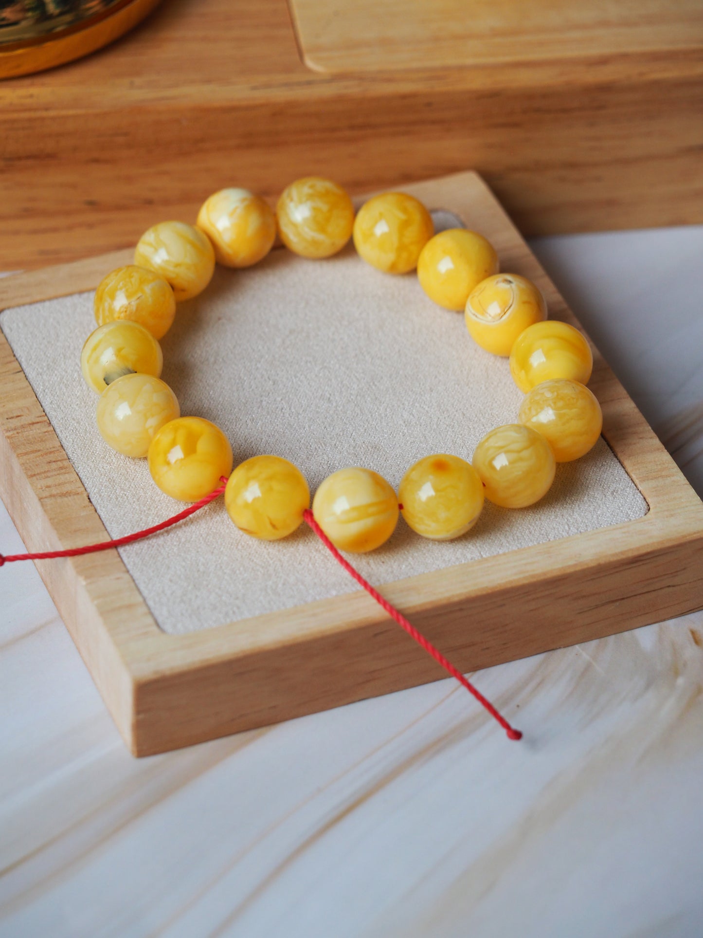 Unique Natural Amber Beaded Bracelet with Regulation