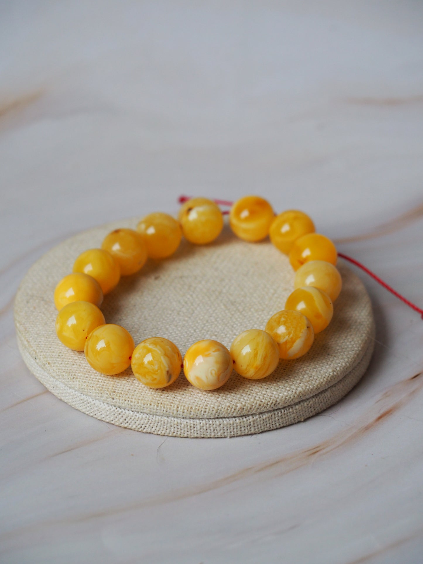 Unique Natural Amber Beaded Bracelet with Regulation
