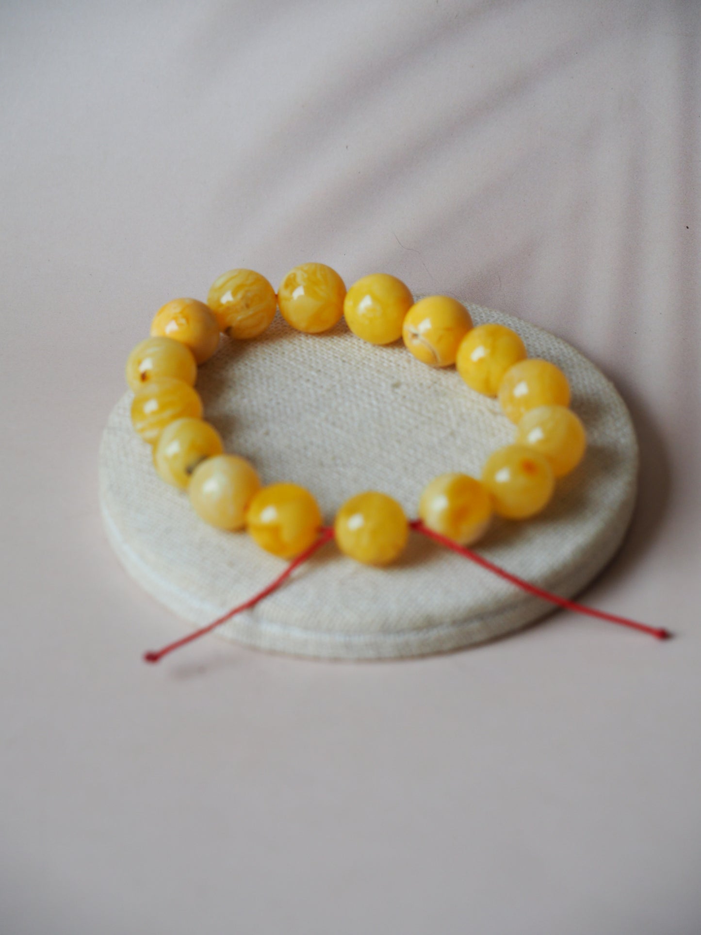 Unique Natural Amber Beaded Bracelet with Regulation