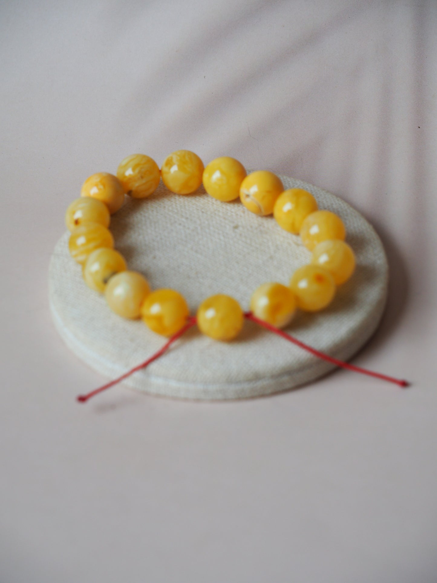 Unique Natural Amber Beaded Bracelet with Regulation