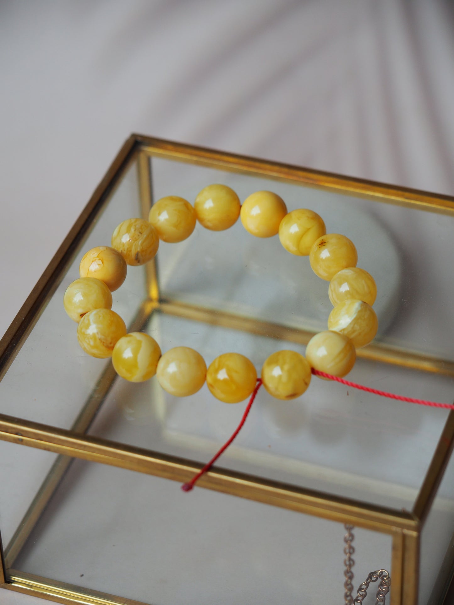 Unique Natural Amber Beaded Bracelet with Regulation