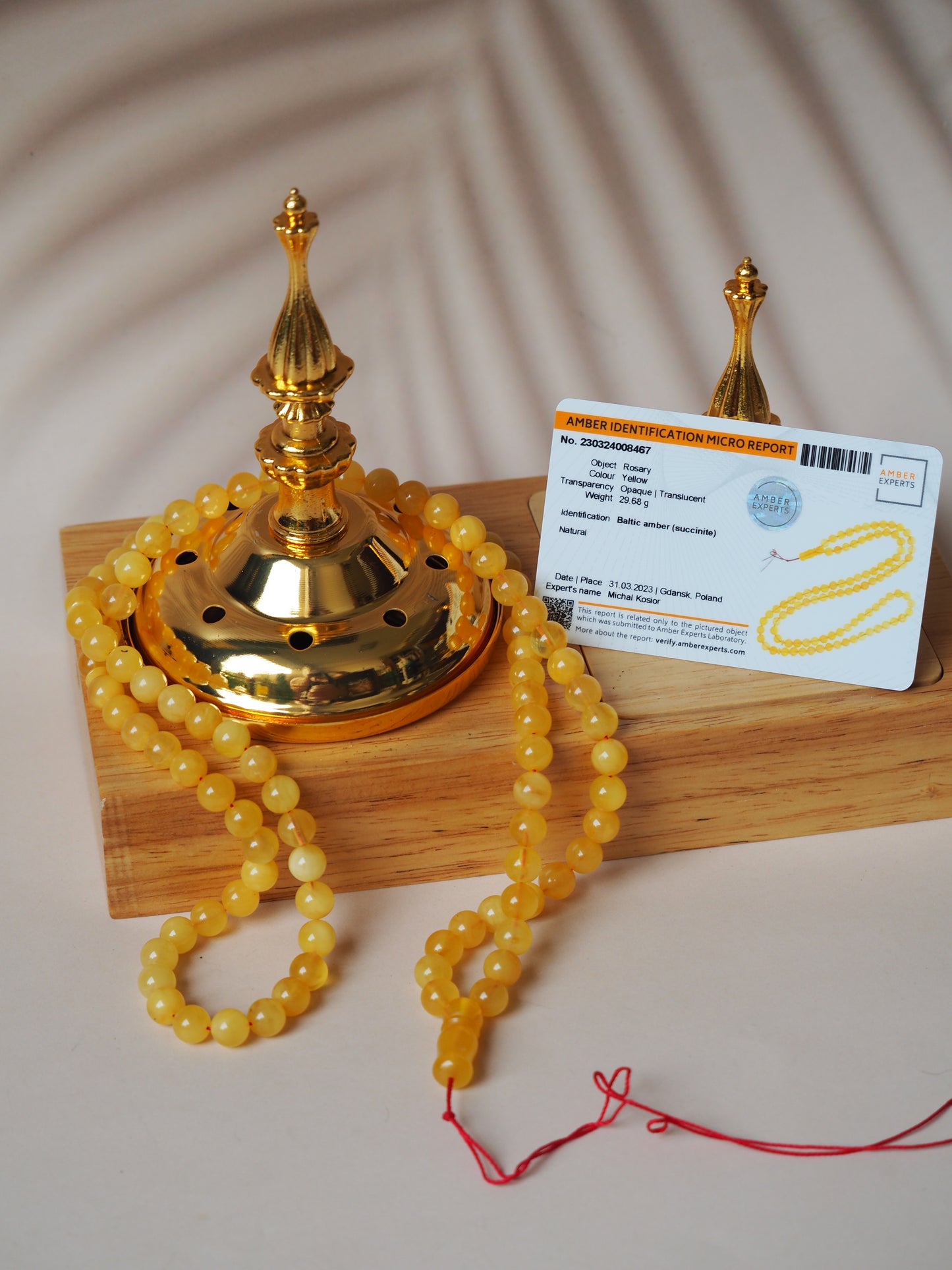 99 Amber Tasbih Butterscotch Opaque Color