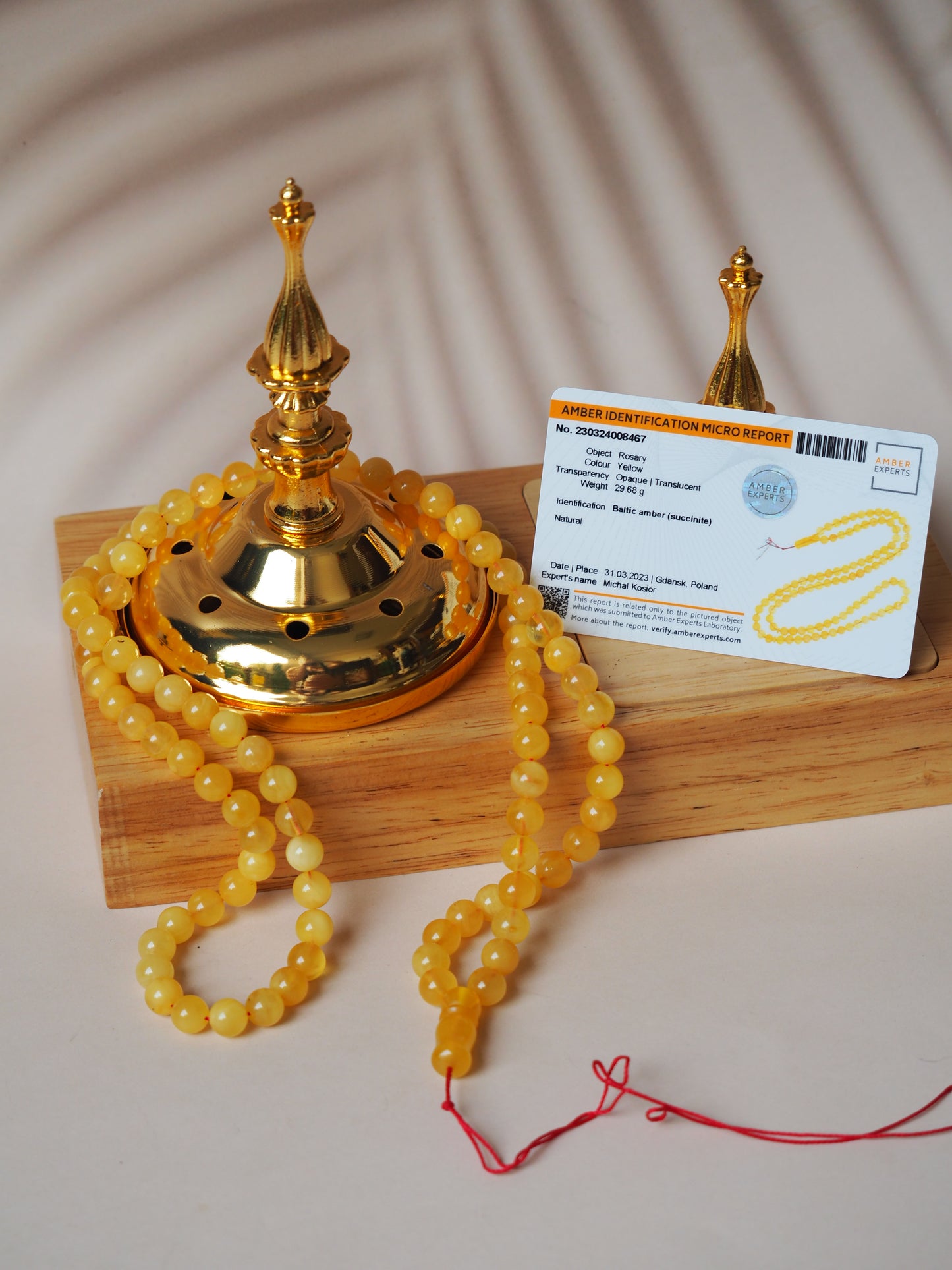 99 Amber Tasbih Butterscotch Opaque Color