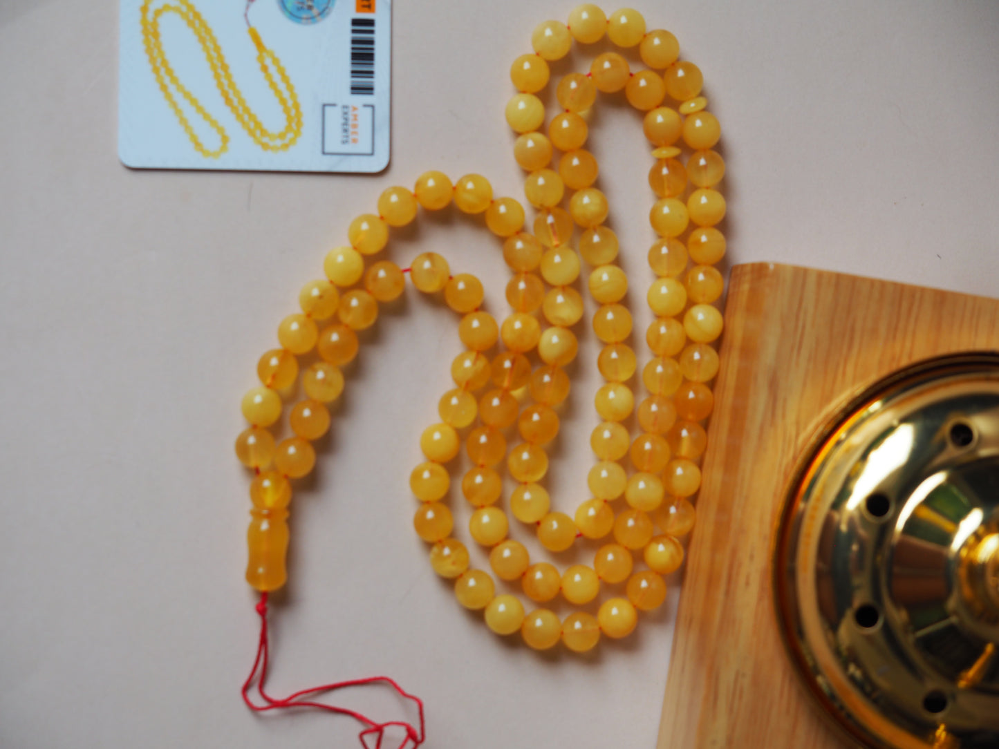 99 Amber Tasbih Butterscotch Opaque Color