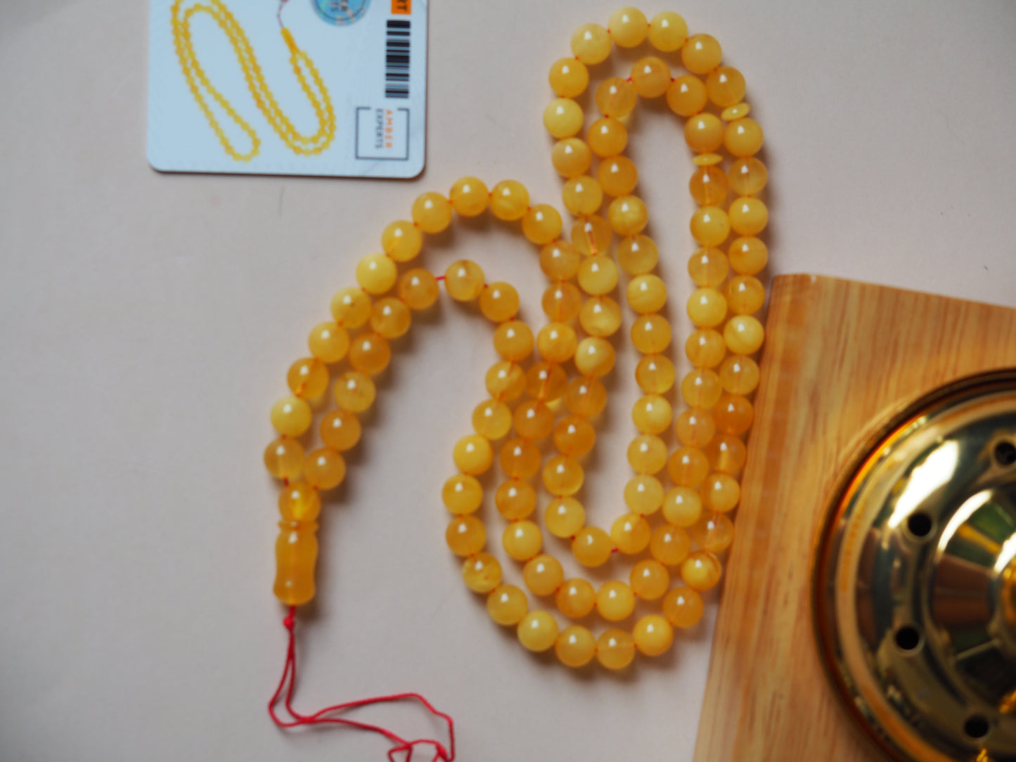 99 Amber Tasbih Butterscotch Opaque Color