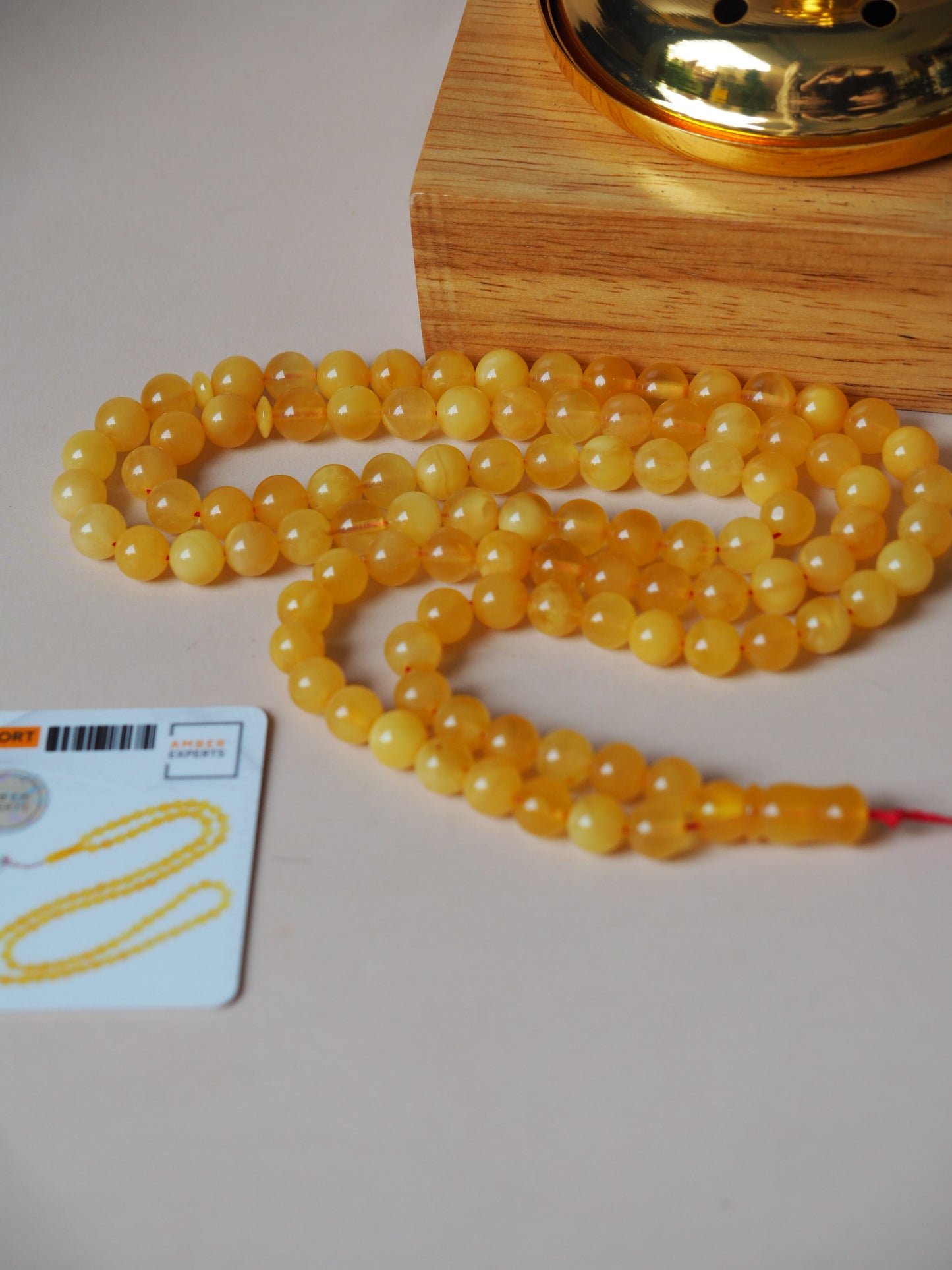 99 Amber Tasbih Butterscotch Opaque Color