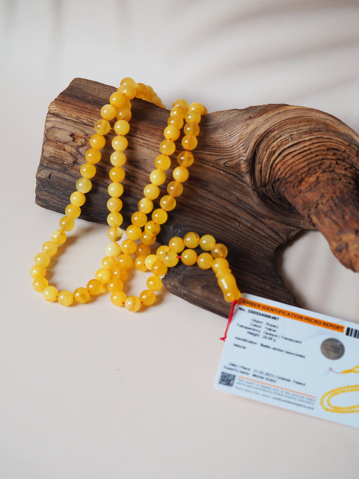 99 Amber Tasbih Butterscotch Opaque Color