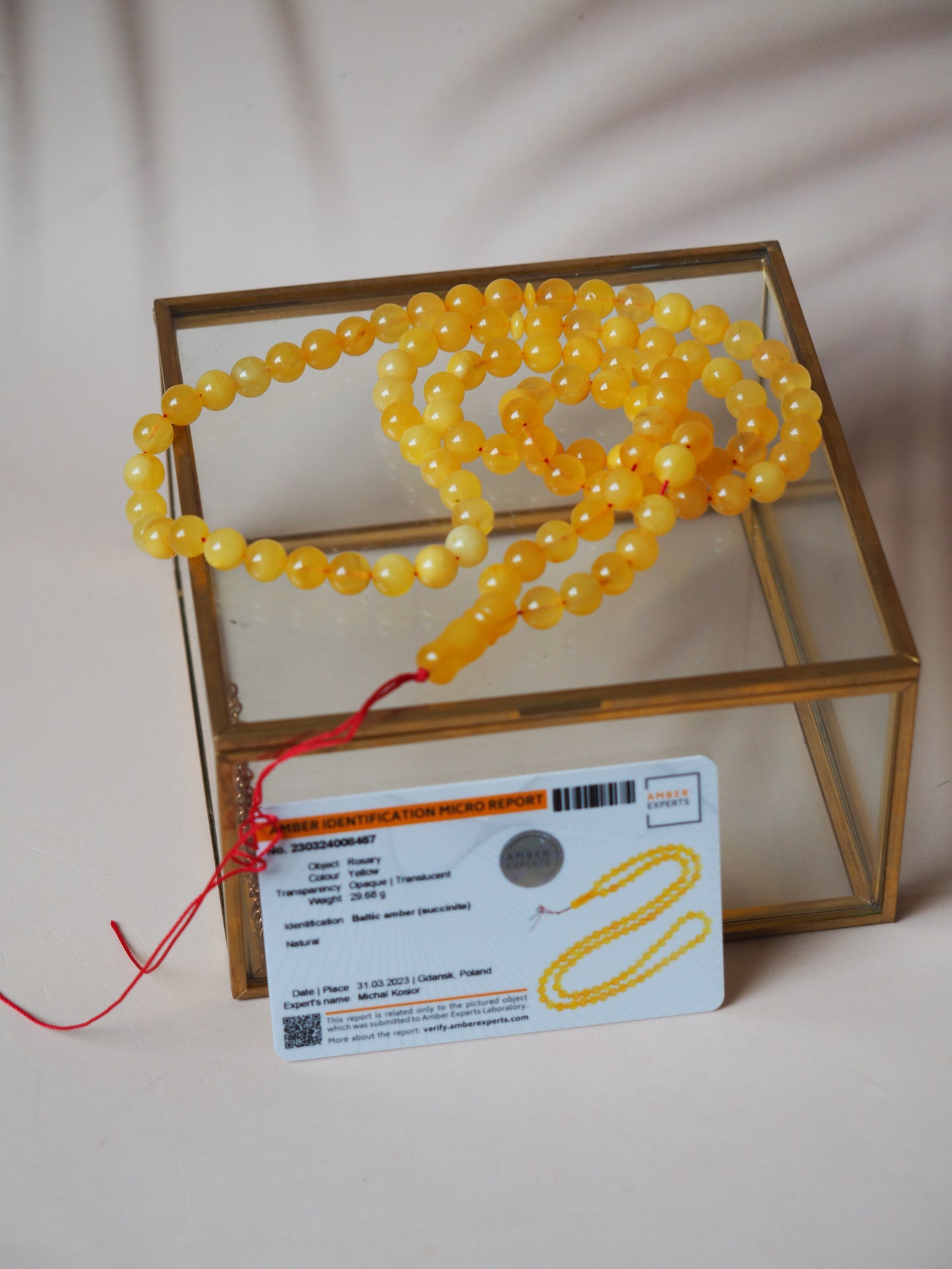 99 Amber Tasbih Butterscotch Opaque Color