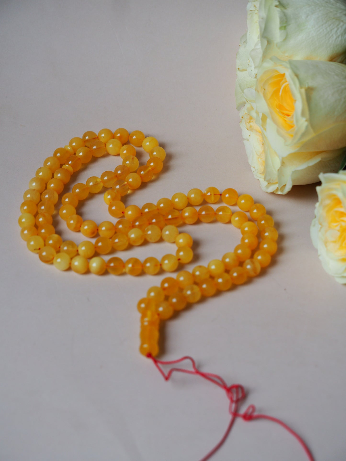 99 Amber Tasbih Butterscotch Opaque Color