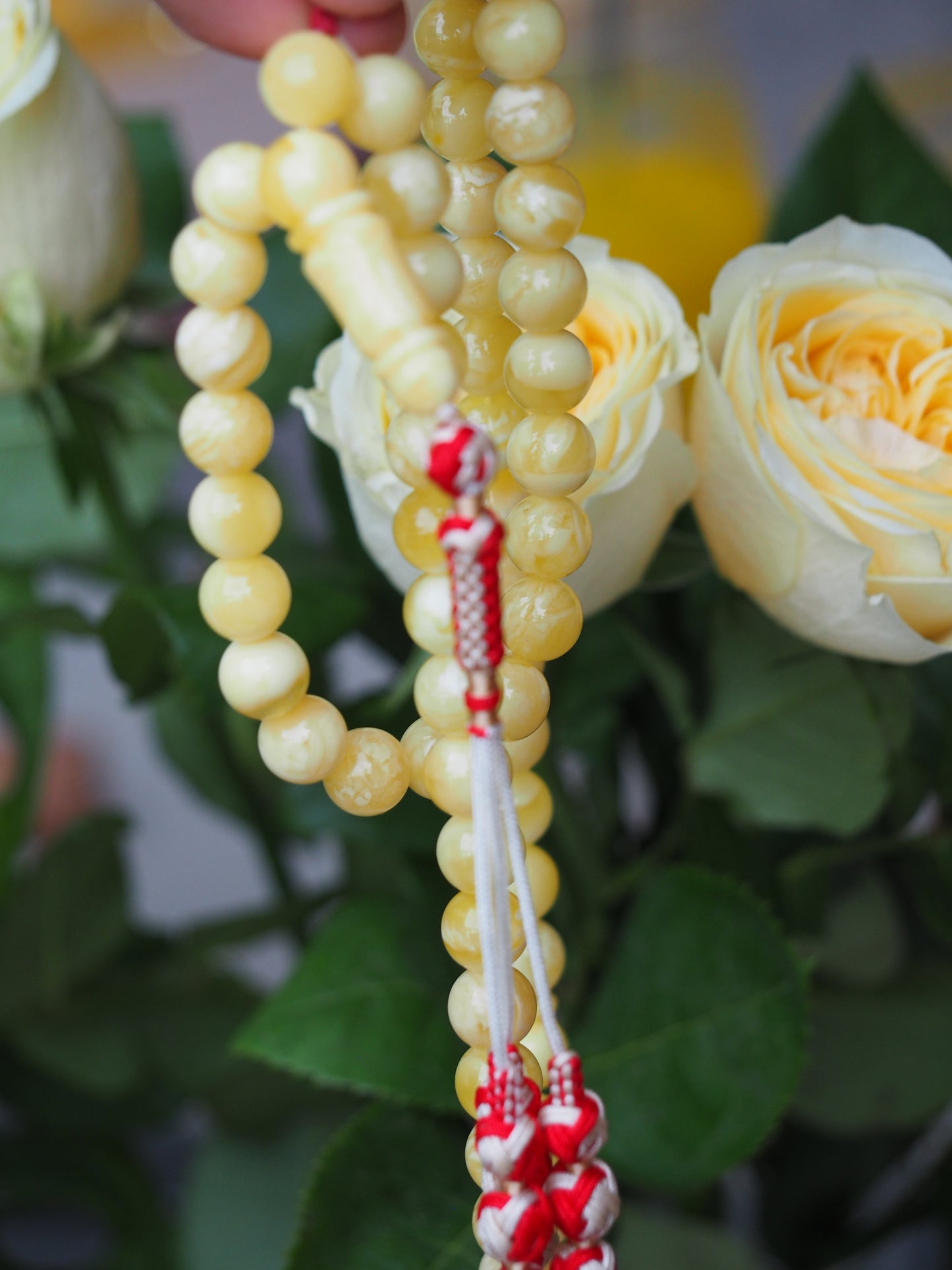 Butterscotch/ Milk Natural Amber Tasbih with Certificate