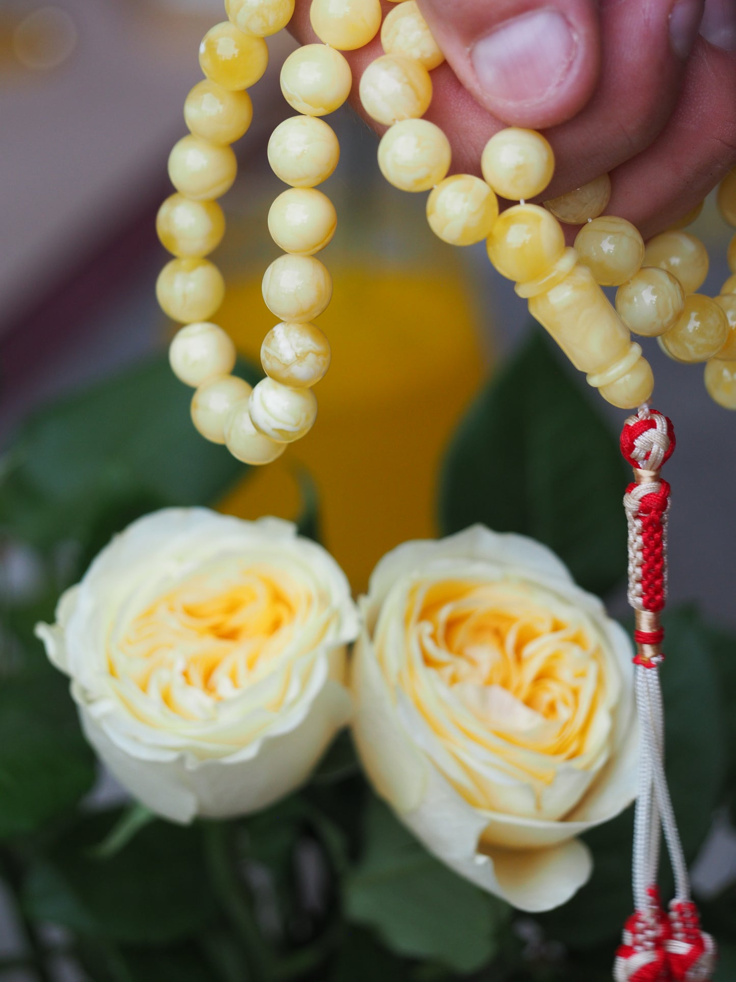 Butterscotch/ Milk Natural Amber Tasbih with Certificate