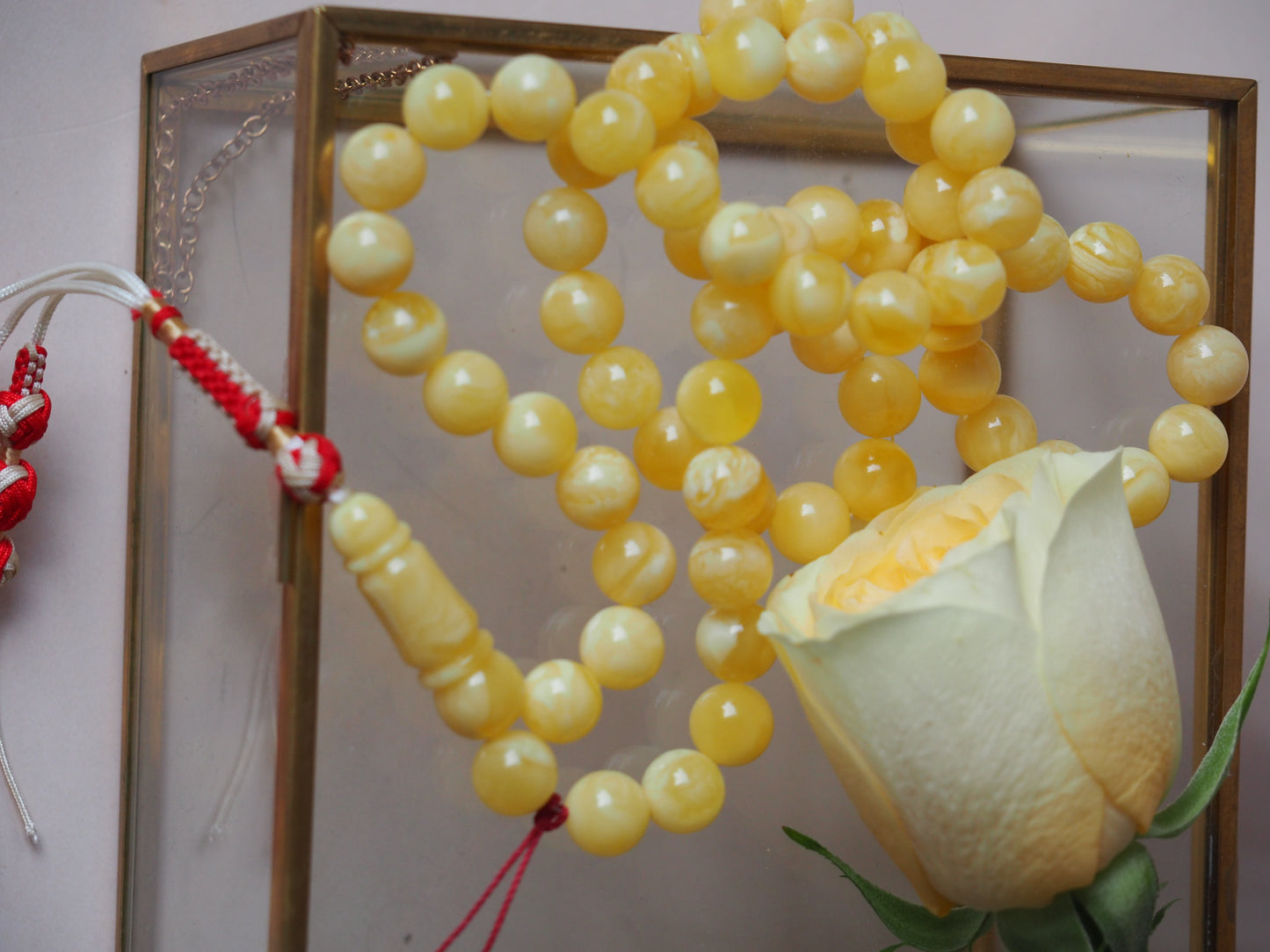 Butterscotch/ Milk Natural Amber Tasbih with Certificate