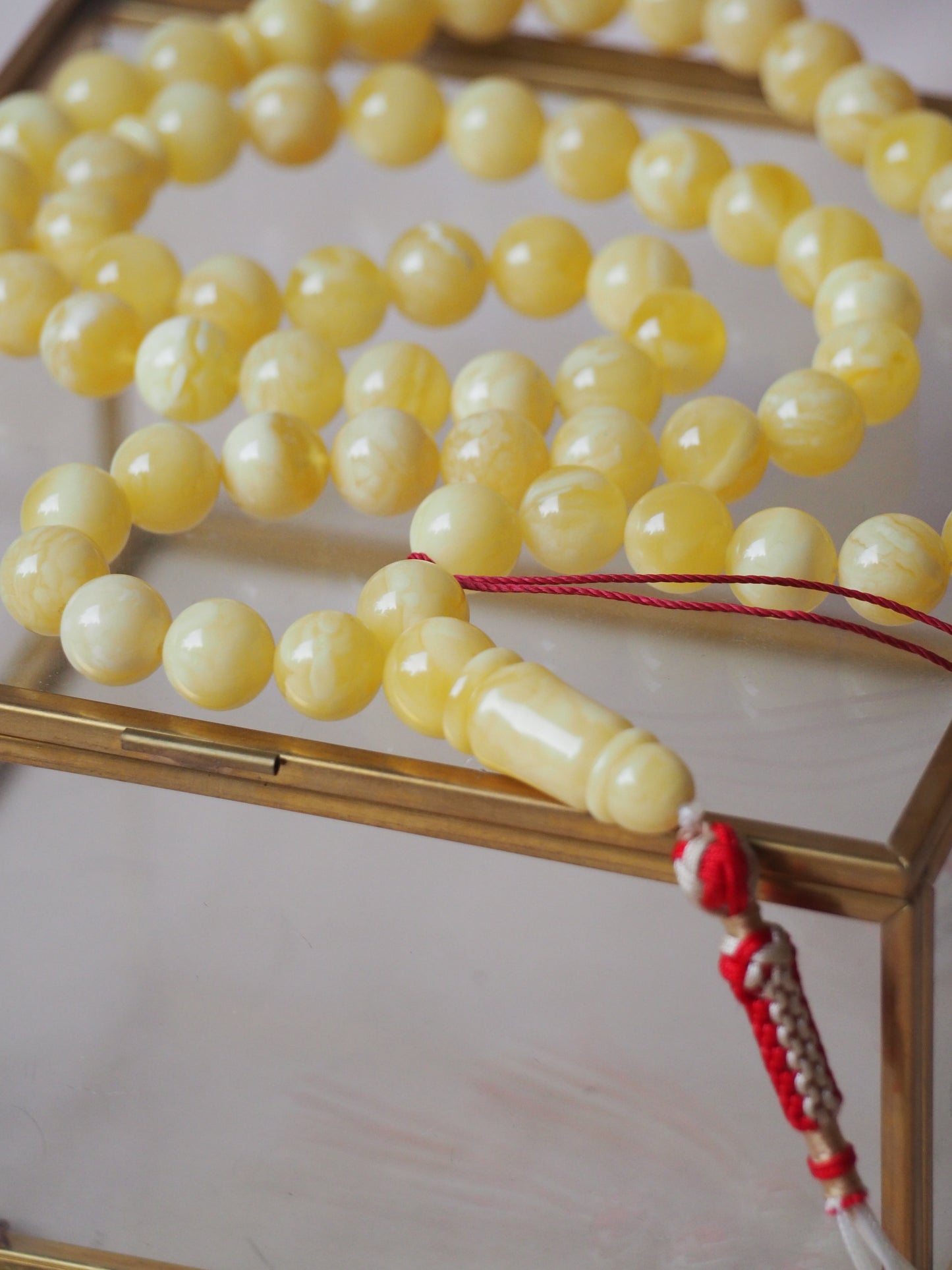 Butterscotch/ Milk Natural Amber Tasbih with Certificate