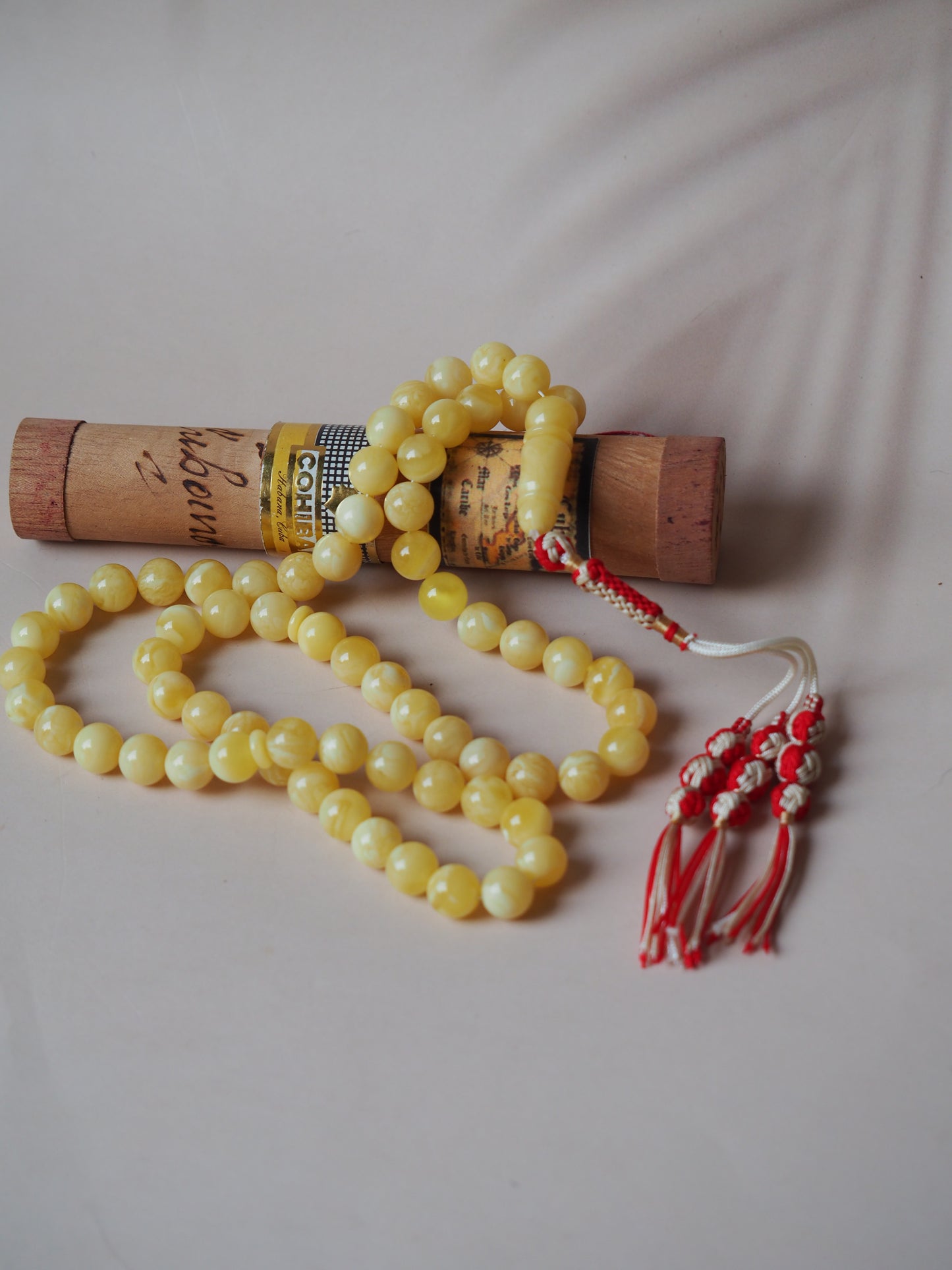 Butterscotch/ Milk Natural Amber Tasbih with Certificate