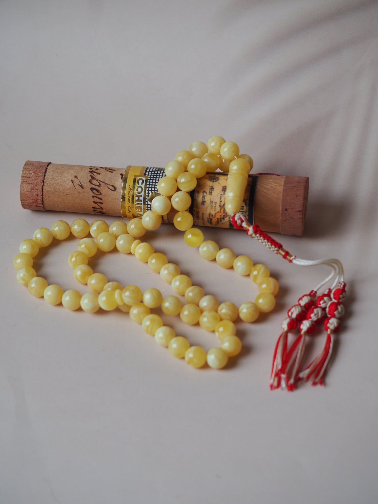 Butterscotch/ Milk Natural Amber Tasbih with Certificate