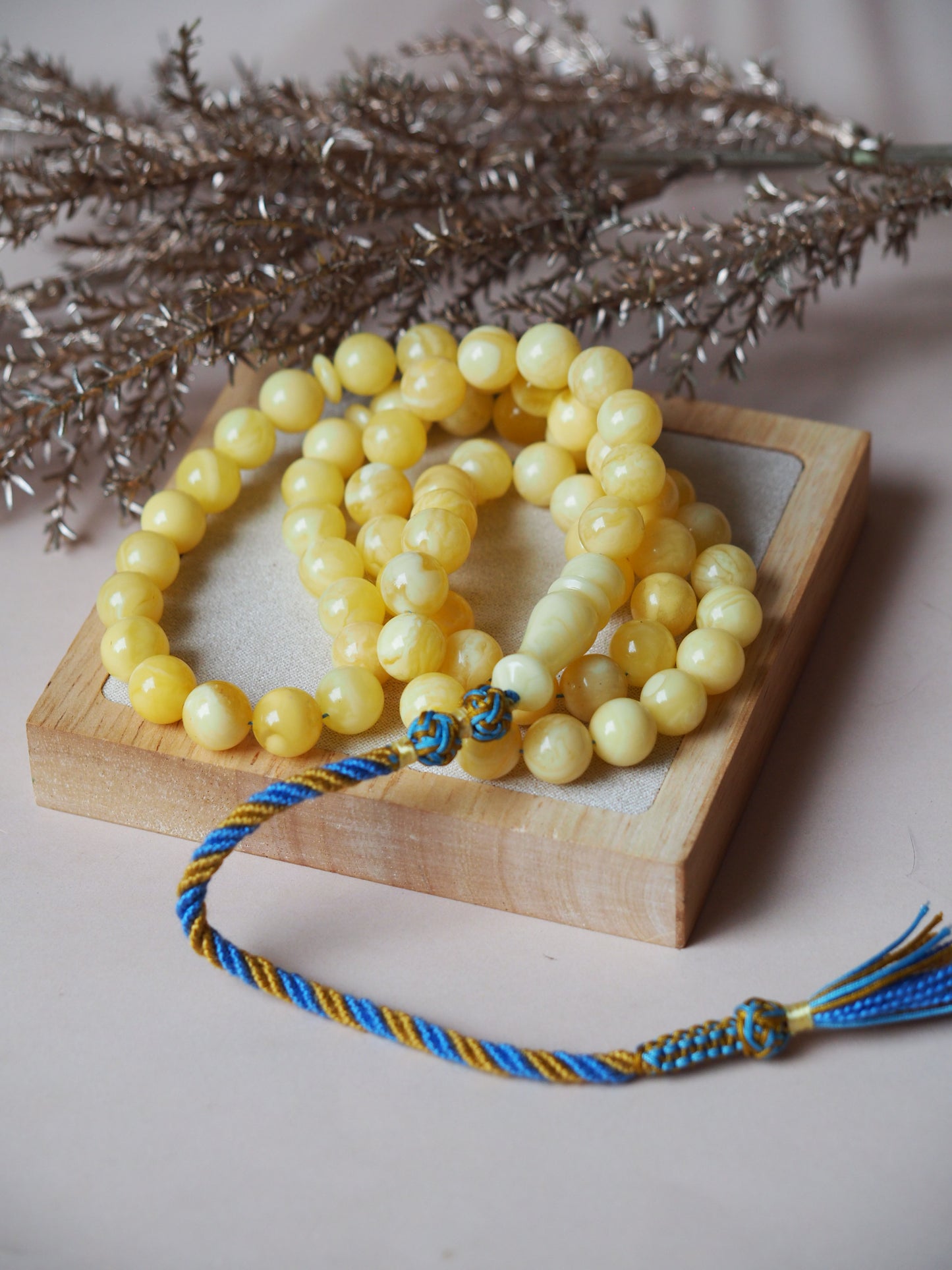Natural Milk Mat Amber Tasbih 10mm