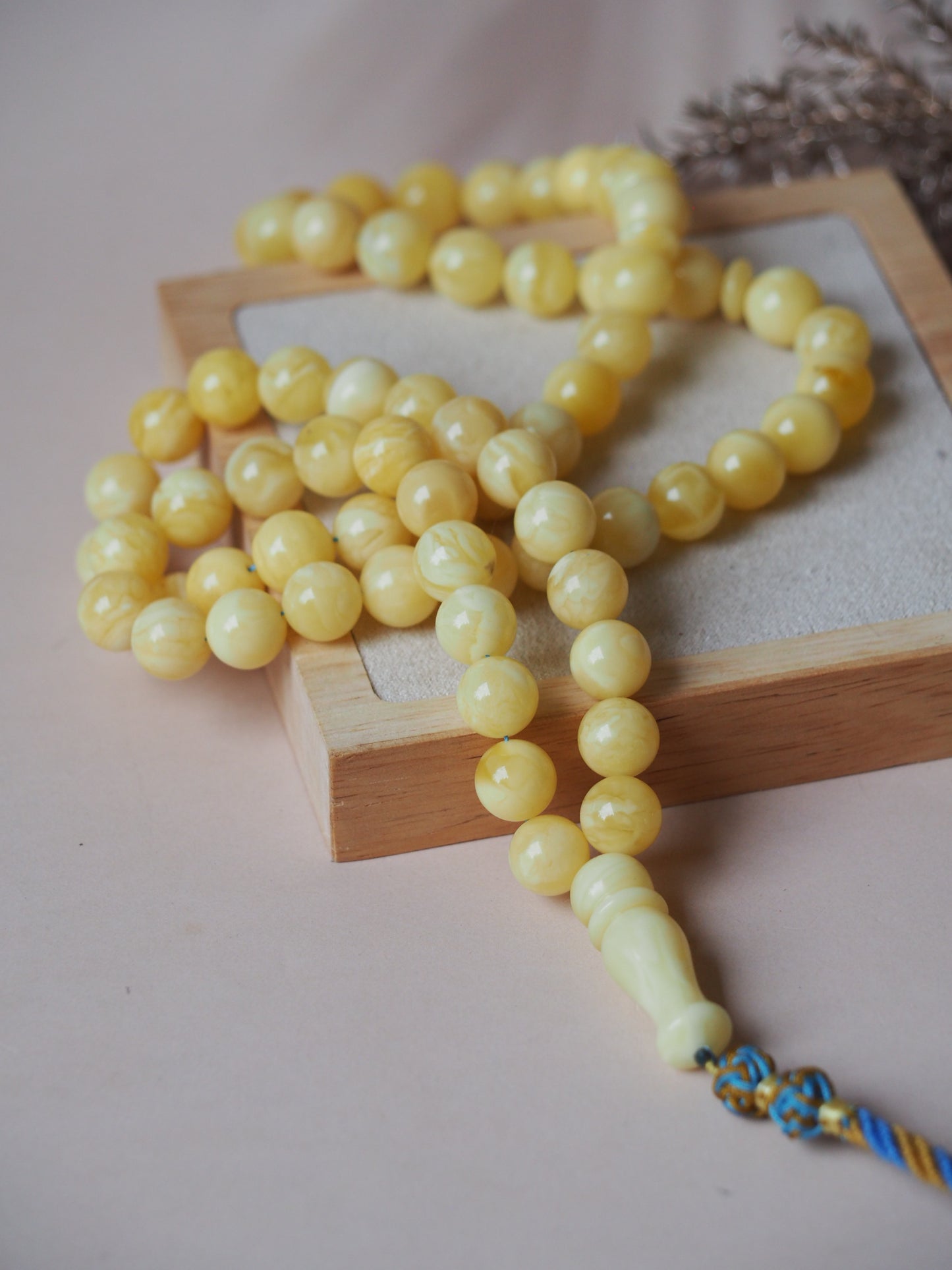 Natural Milk Mat Amber Tasbih 10mm