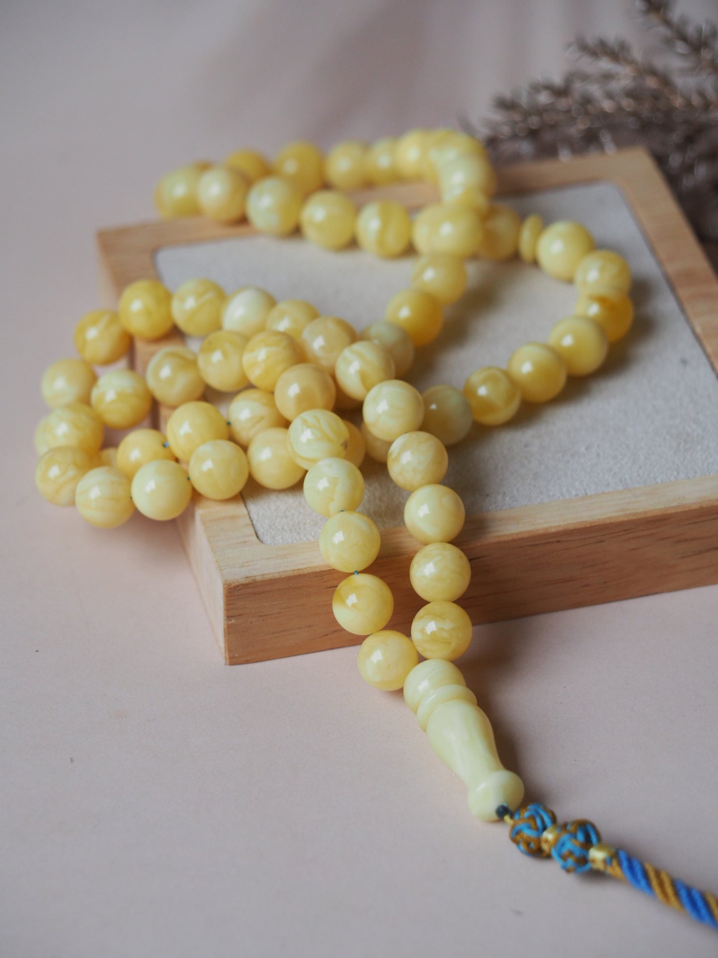 Natural Milk Mat Amber Tasbih 10mm