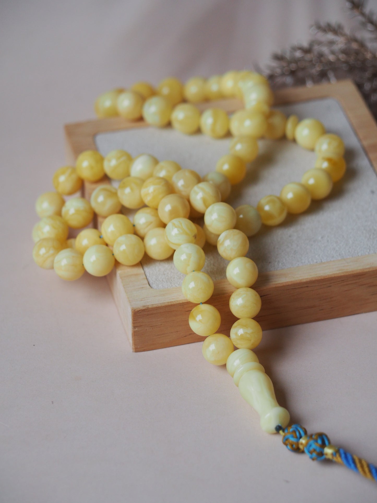 Natural Milk Mat Amber Tasbih 10mm
