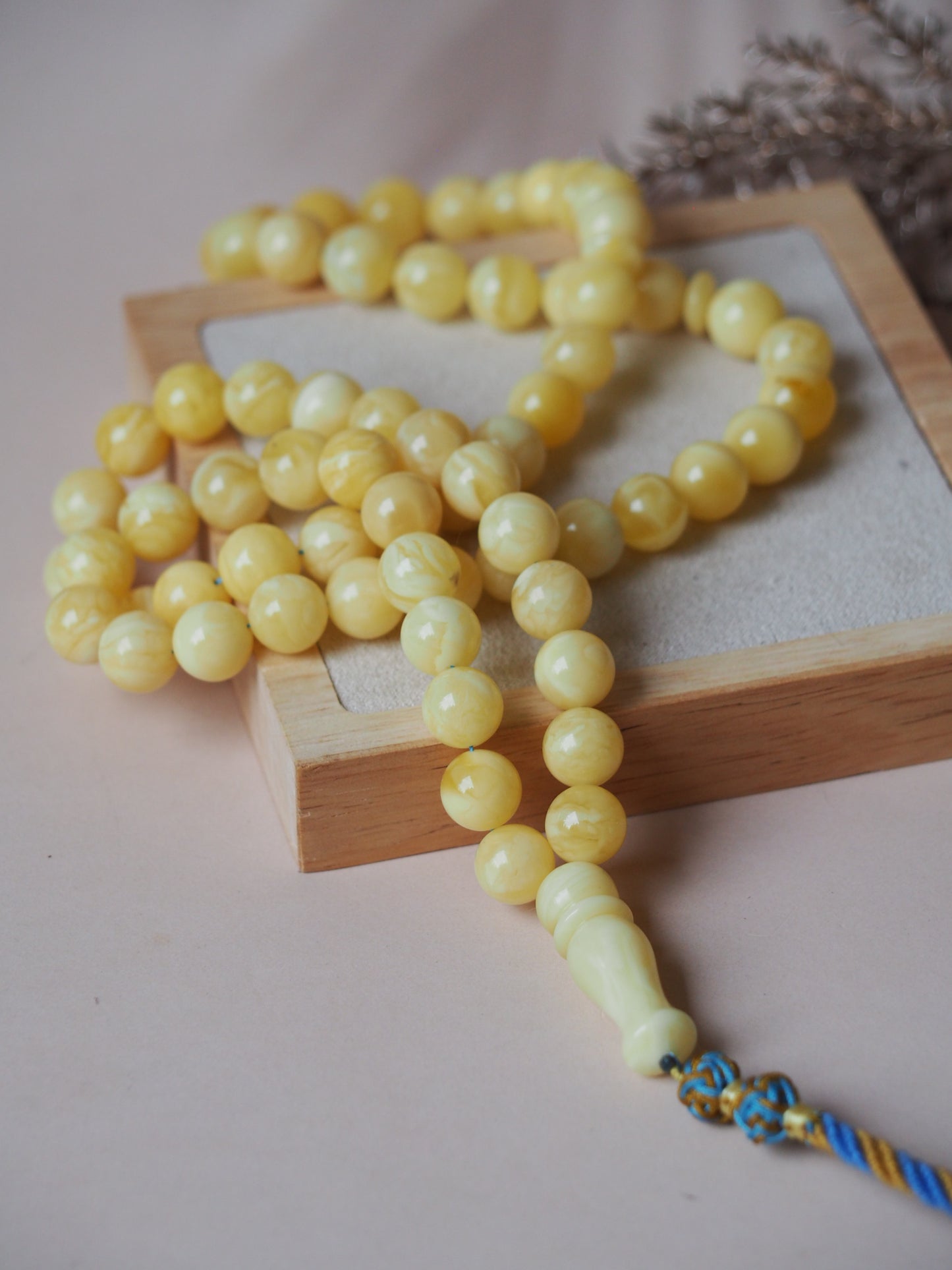 Natural Milk Mat Amber Tasbih 10mm