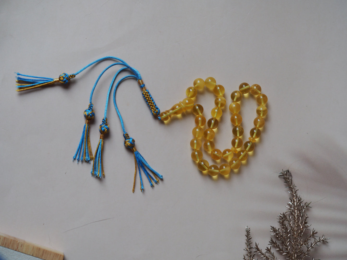 Natural Citron/ Cloudy Amber Tasbih 33 Beads 9,5mm